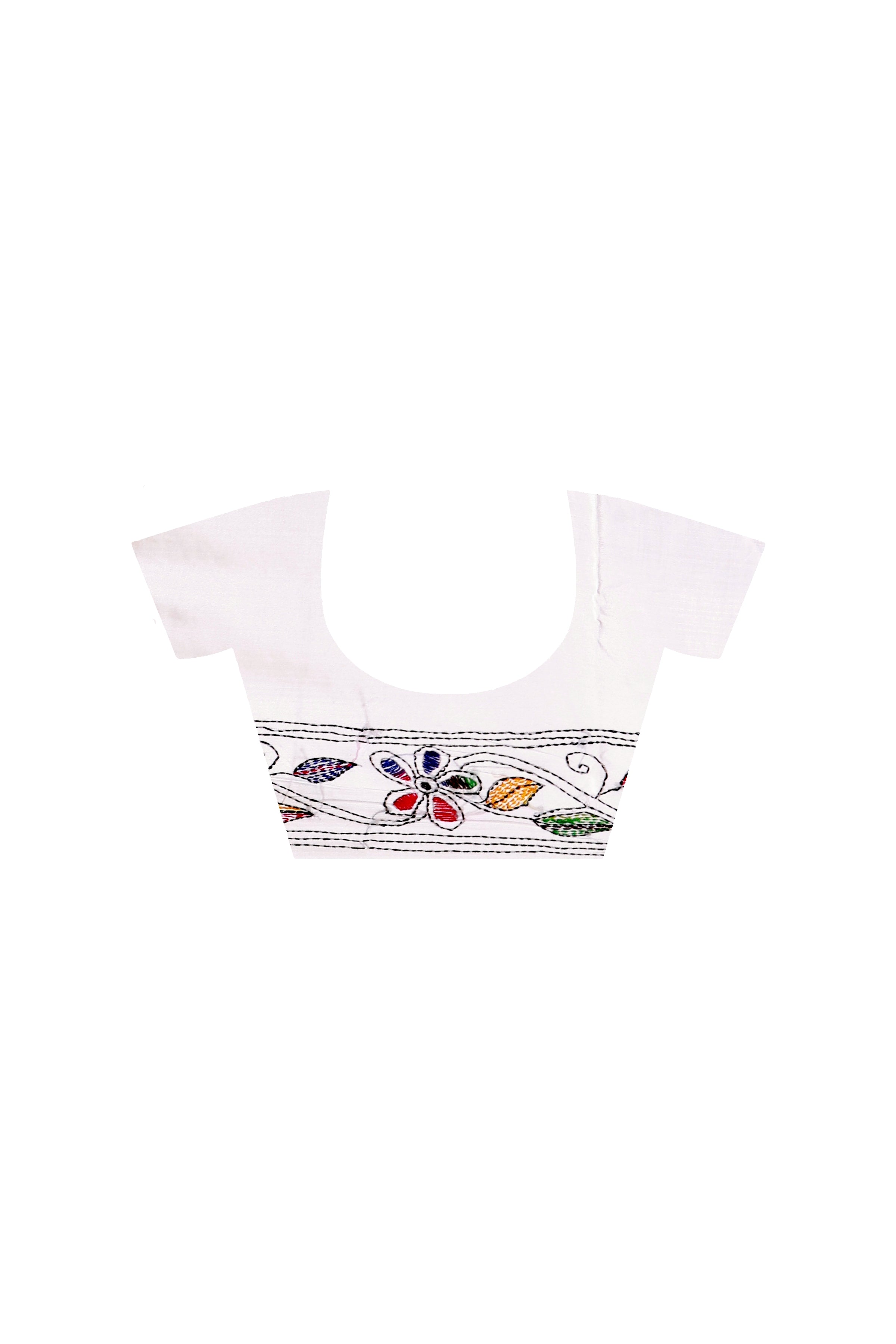 Bangalore Silk Kantha Stitch Saree SN202524778