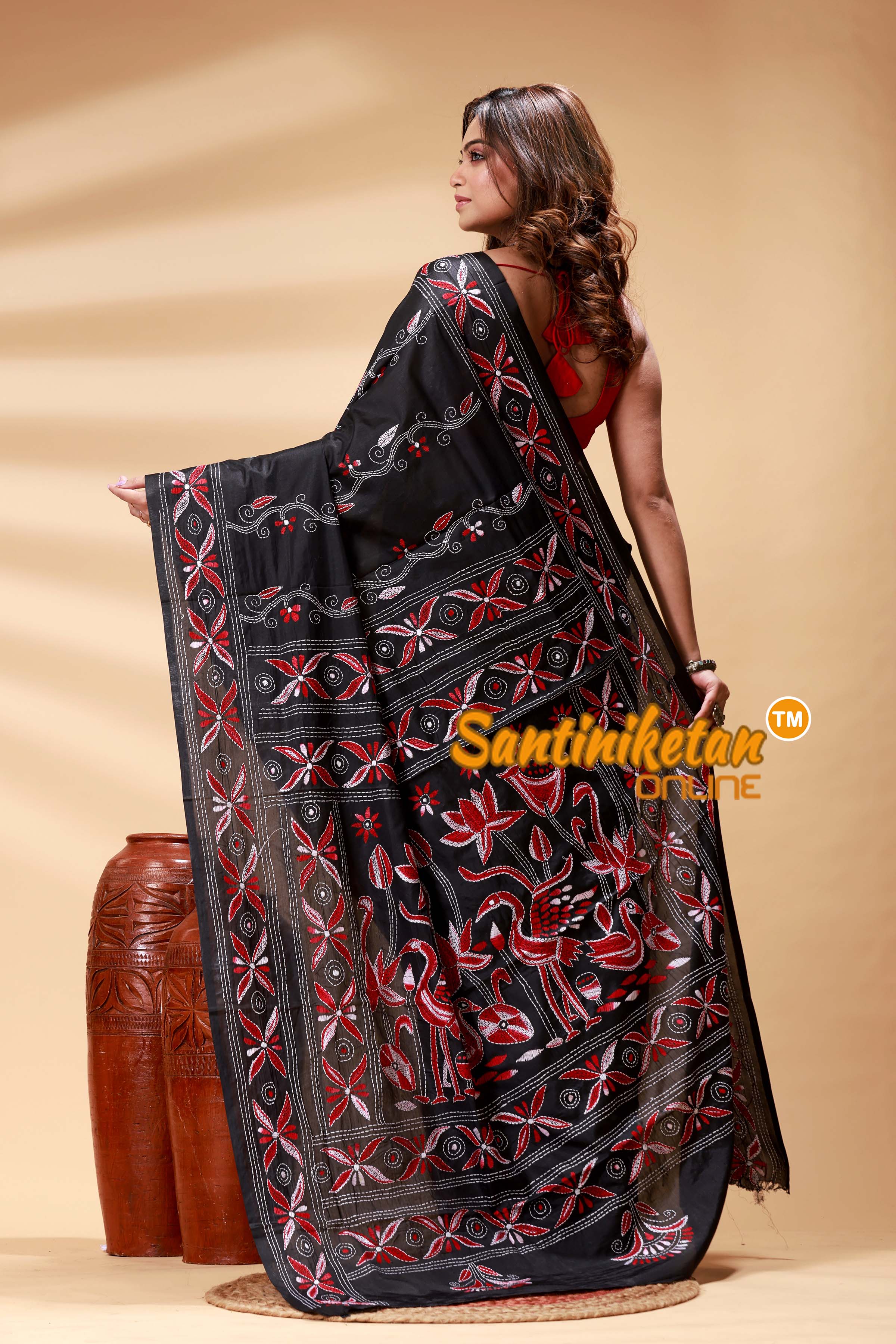Bangalore Silk Kantha Stitch Saree SN202524784