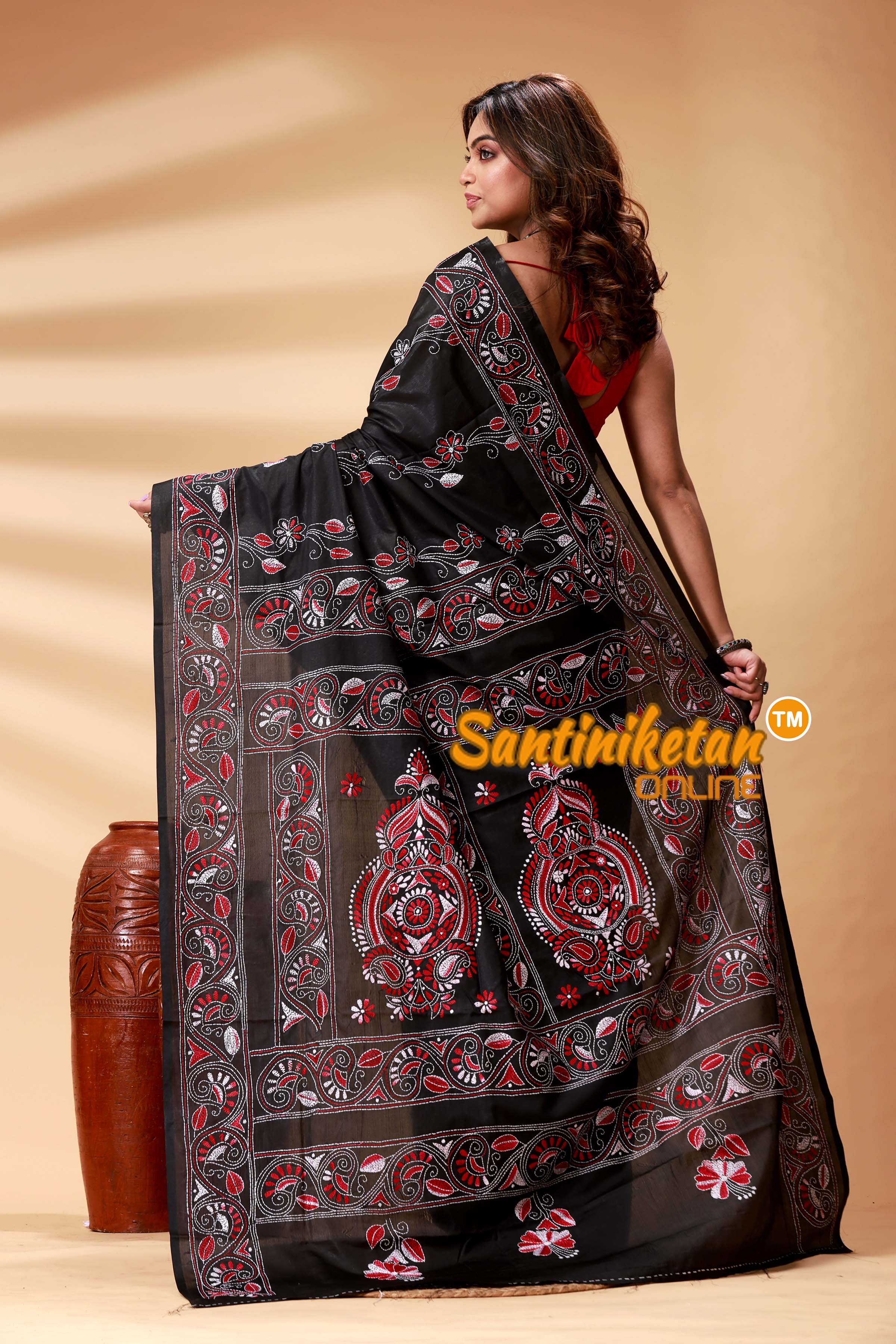Bangalore Silk Kantha Stitch Saree SN202524867
