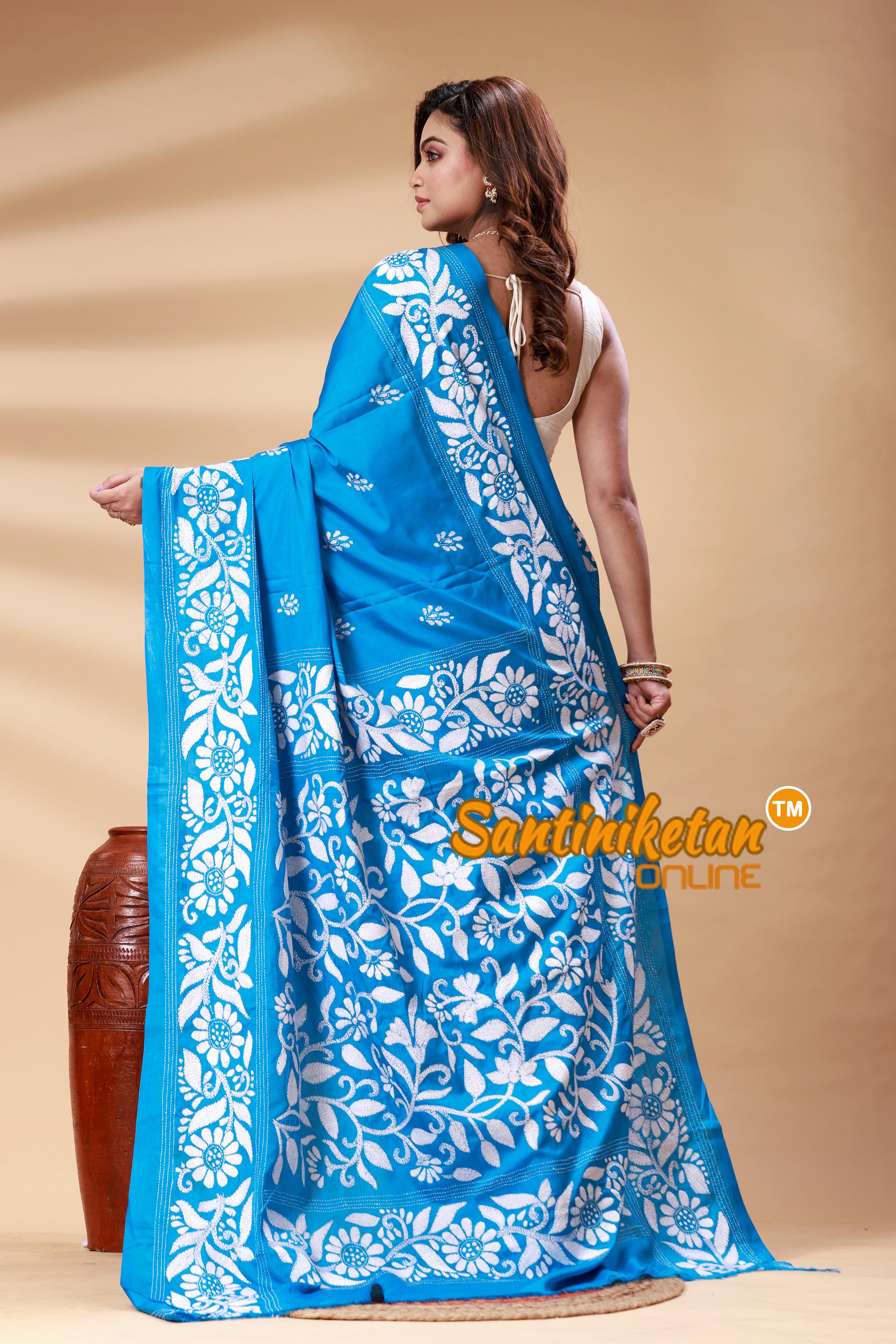 Bangalore Silk Kantha Stitch Saree SN202525003