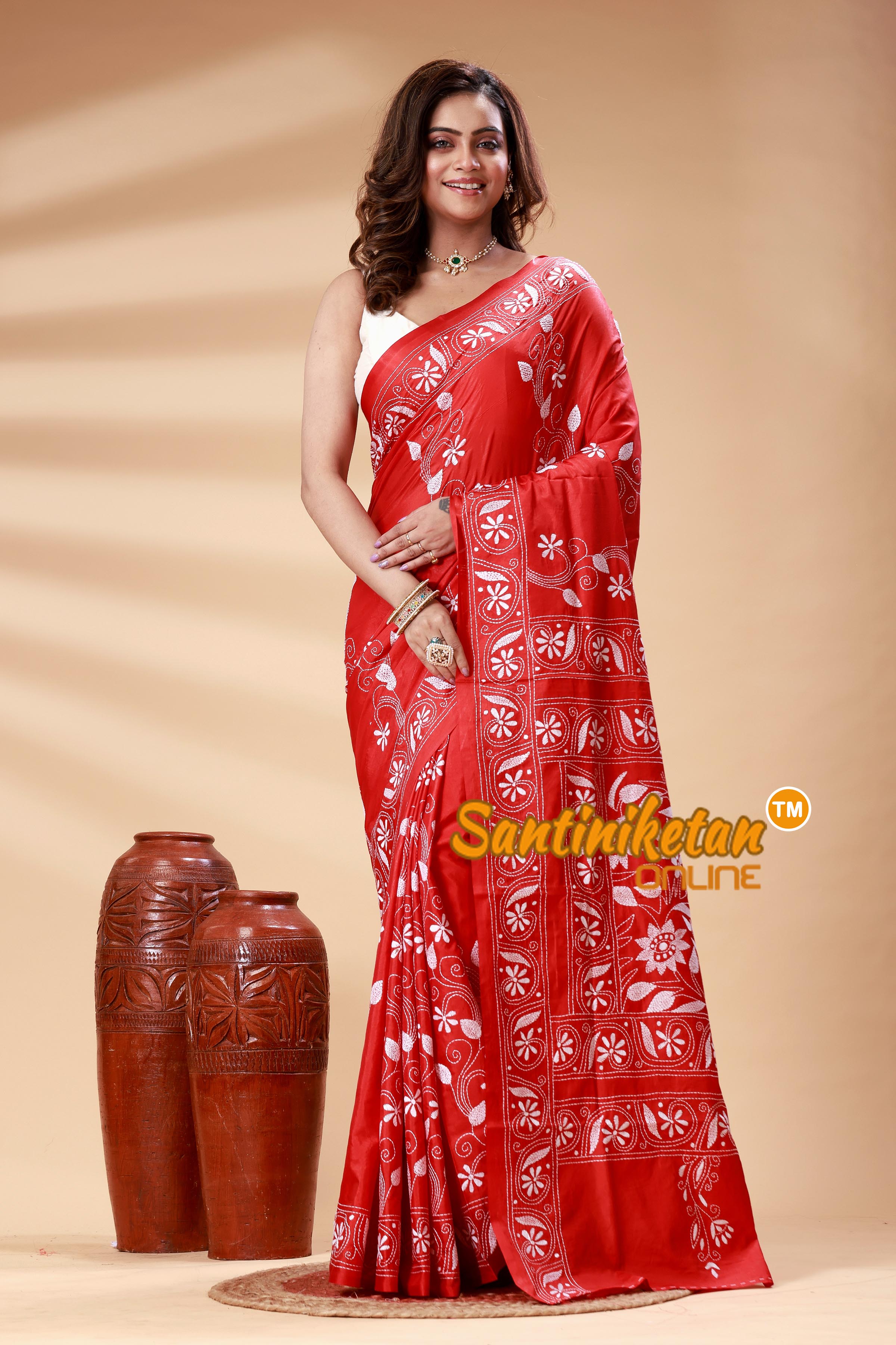 Bangalore Silk Kantha Stitch Saree SN202525099
