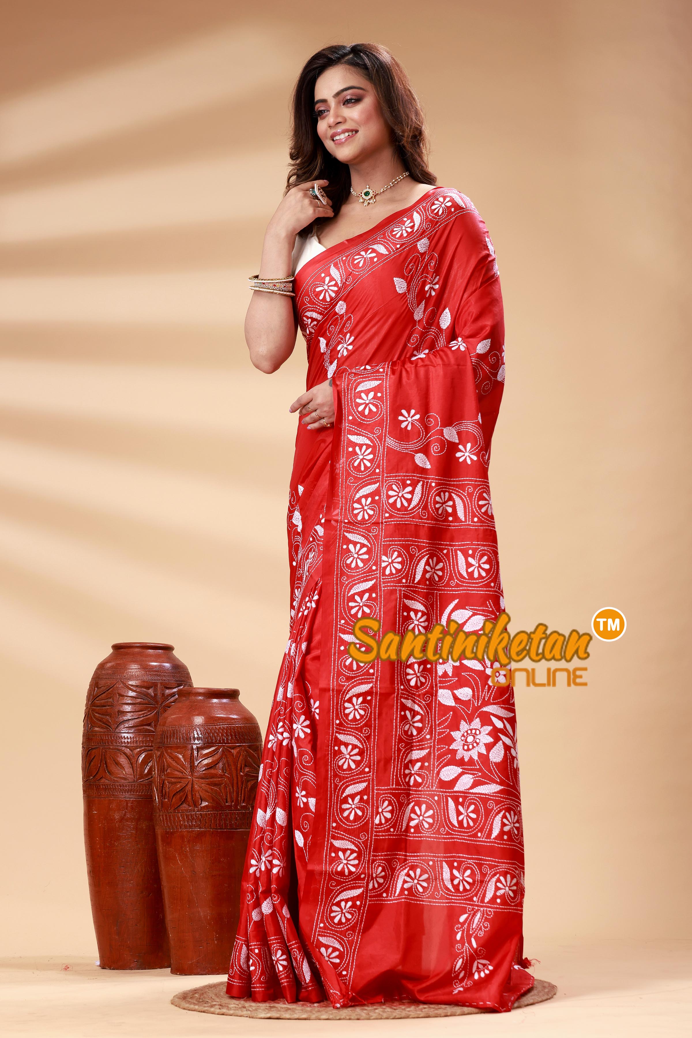 Bangalore Silk Kantha Stitch Saree SN202525099