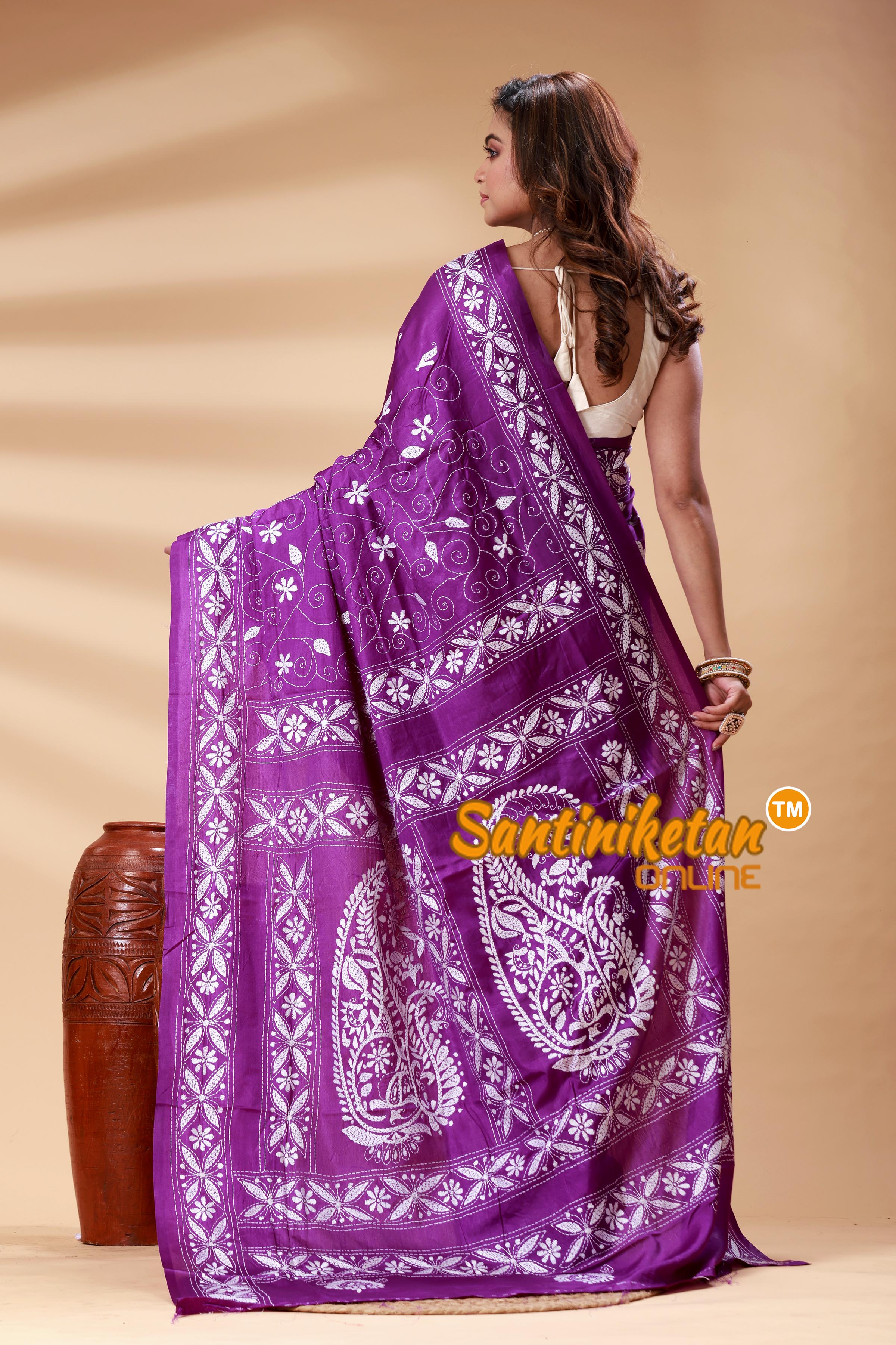 Bangalore Silk Kantha Stitch Saree SN202525111