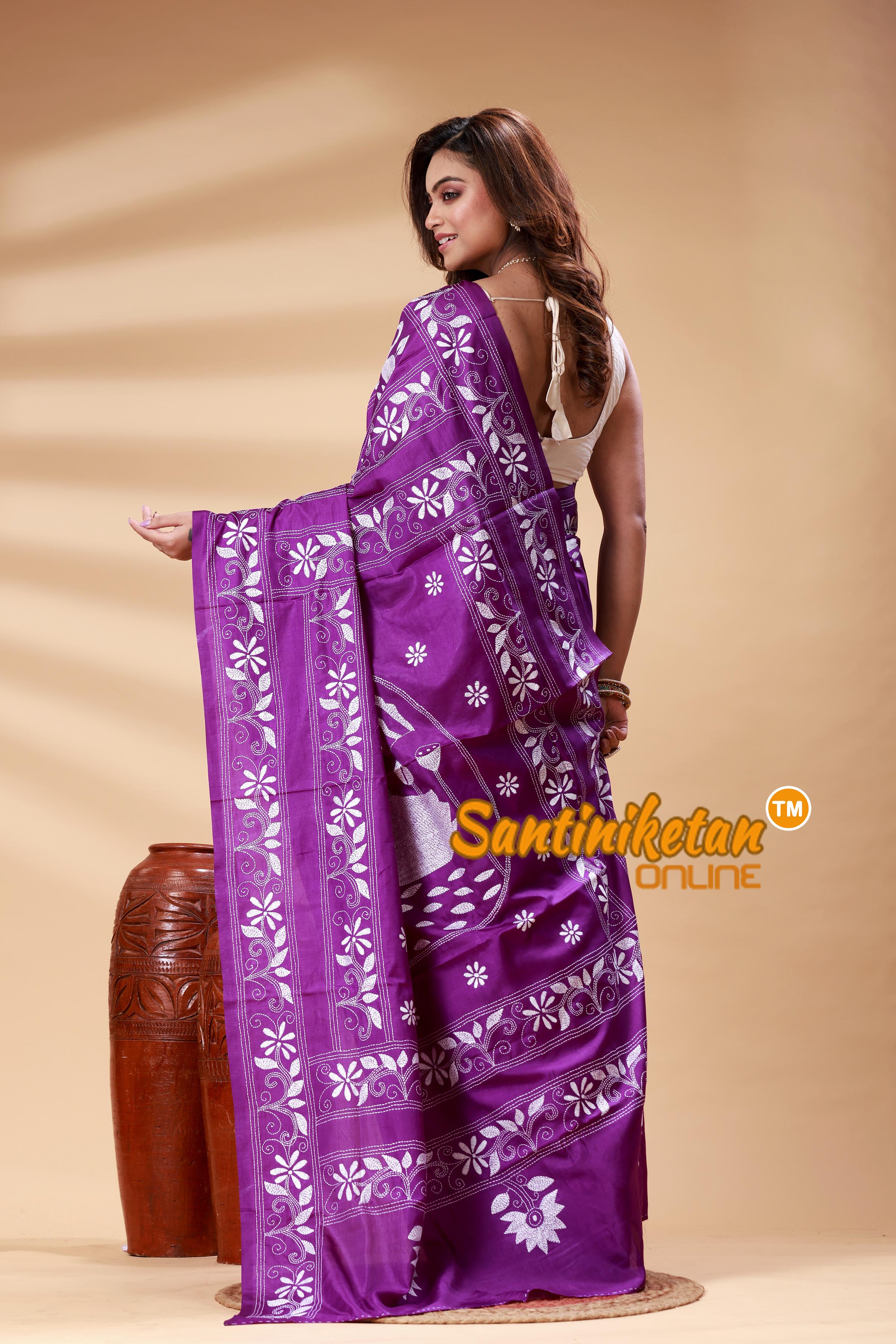 Bangalore Silk Kantha Stitch Saree SN202525170