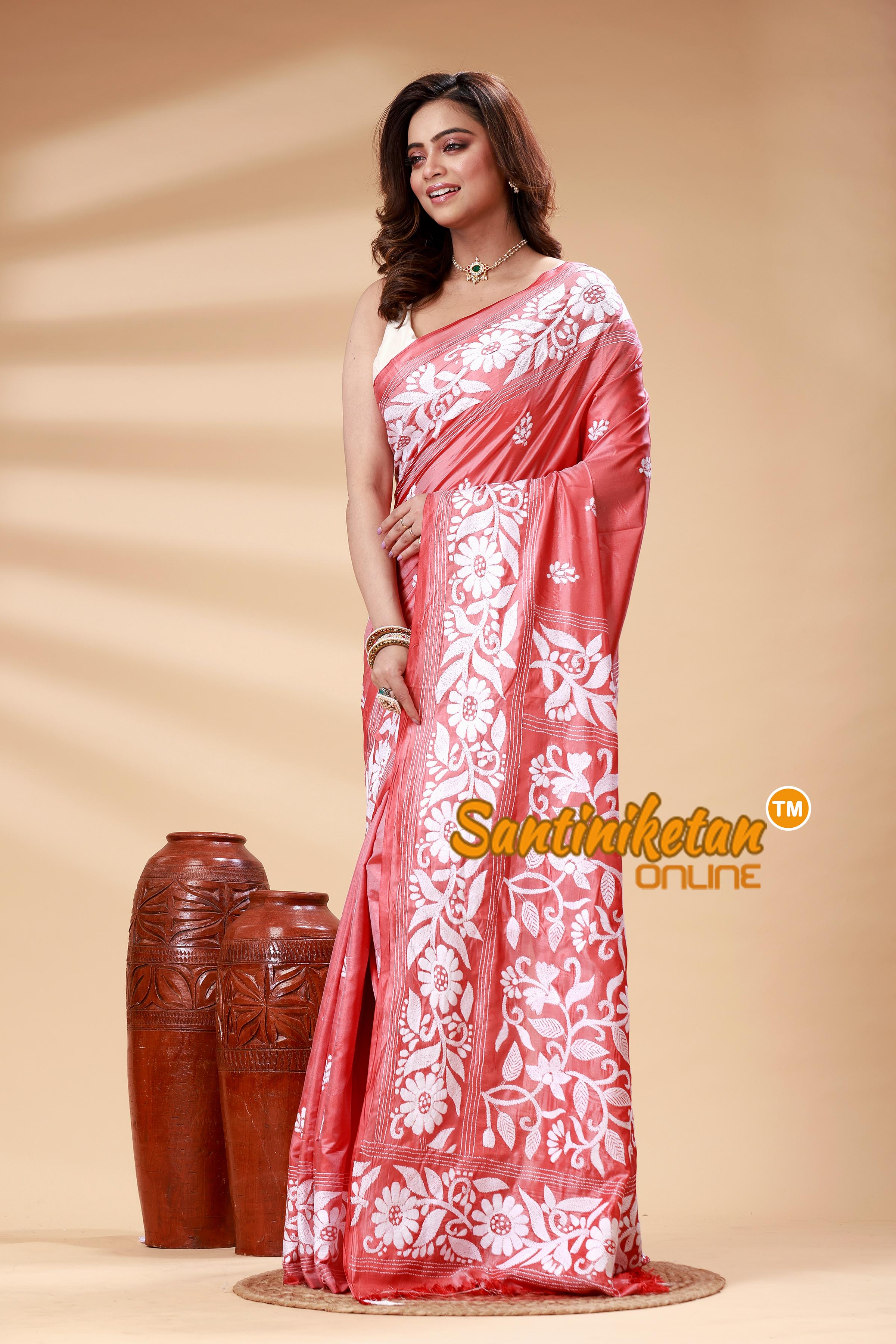 Bangalore Silk Kantha Stitch Saree SN202525176