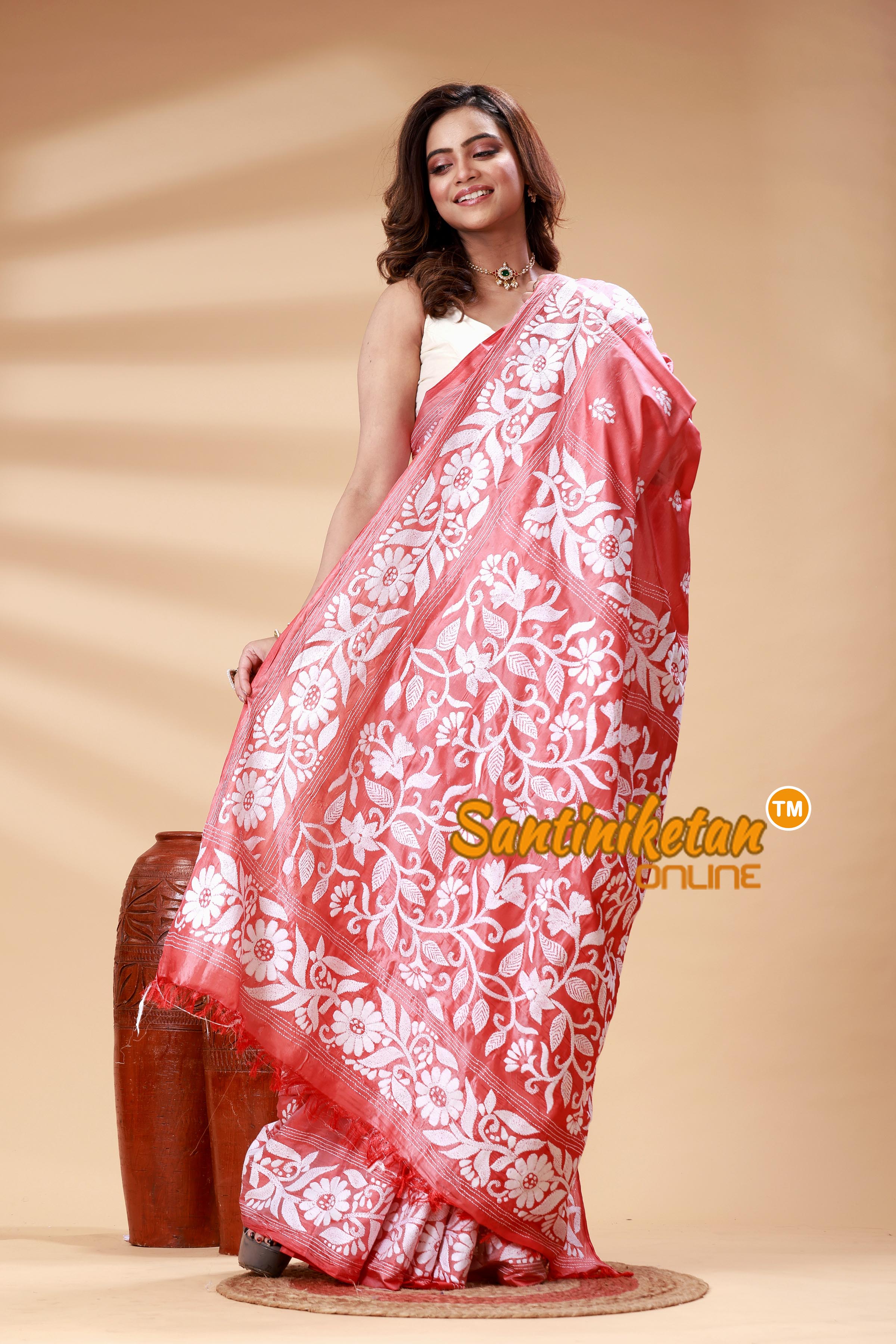 Bangalore Silk Kantha Stitch Saree SN202525176
