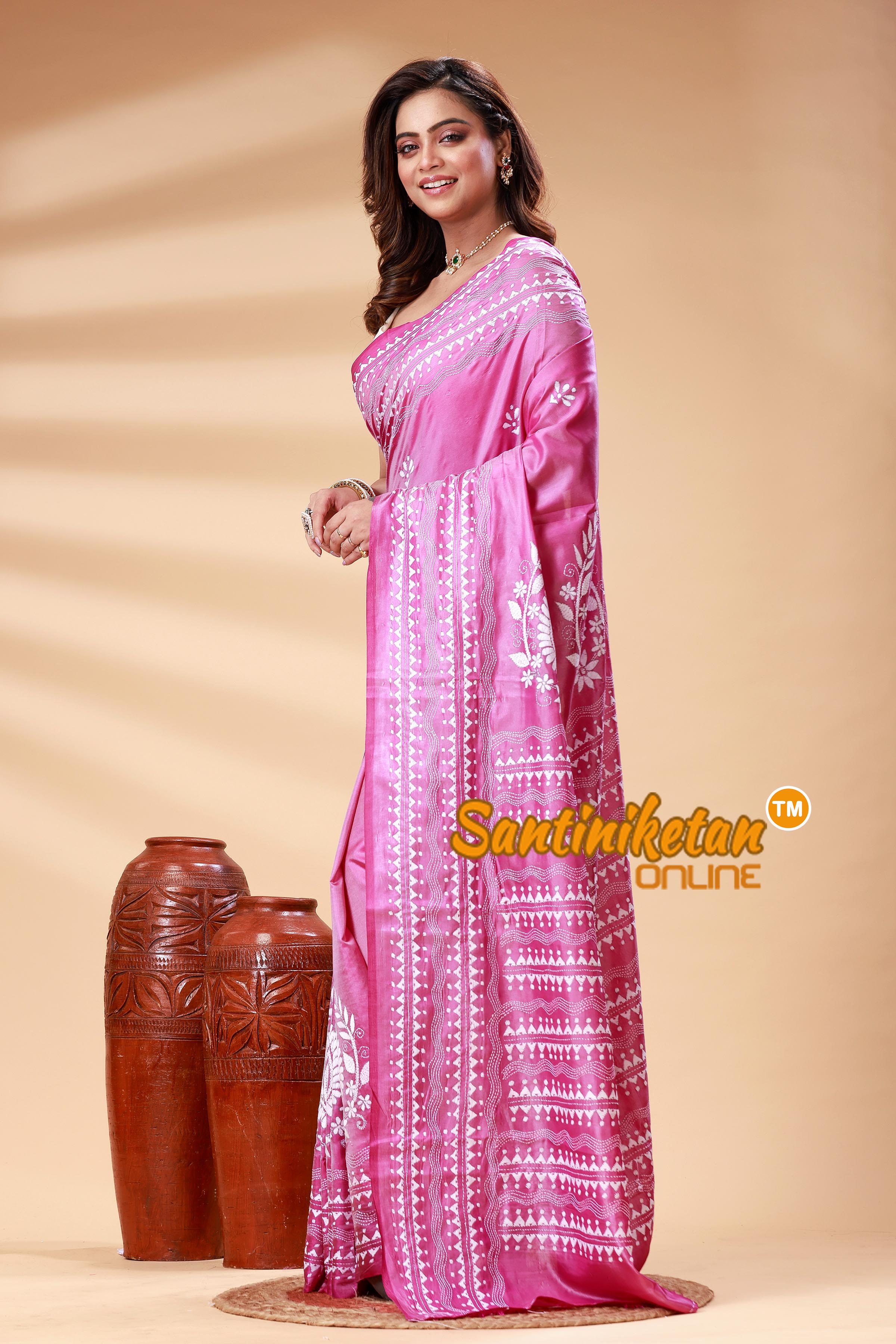 Bangalore Silk Kantha Stitch Saree SN202525207