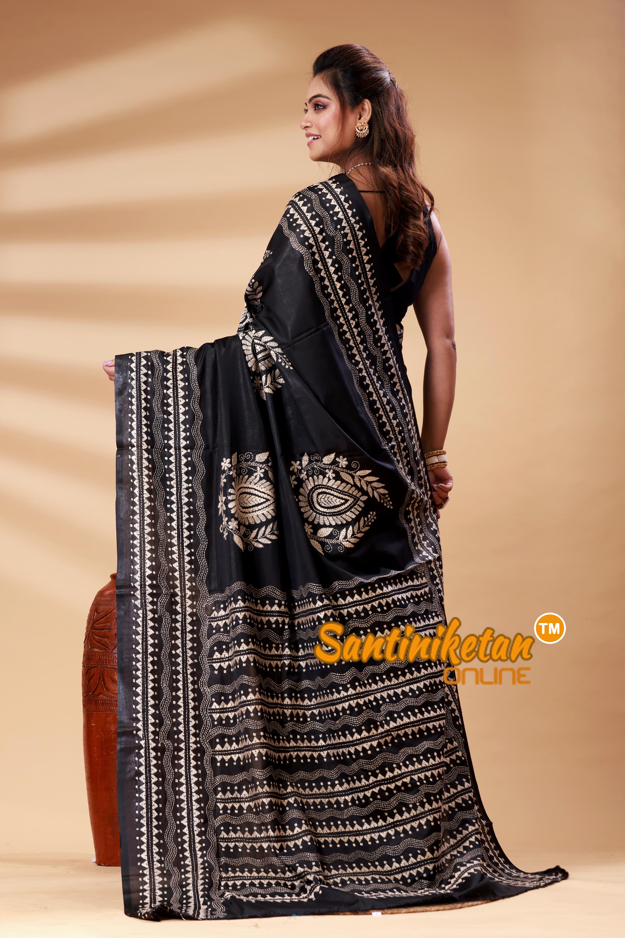 Bangalore Silk Kantha Stitch Saree SN202525352