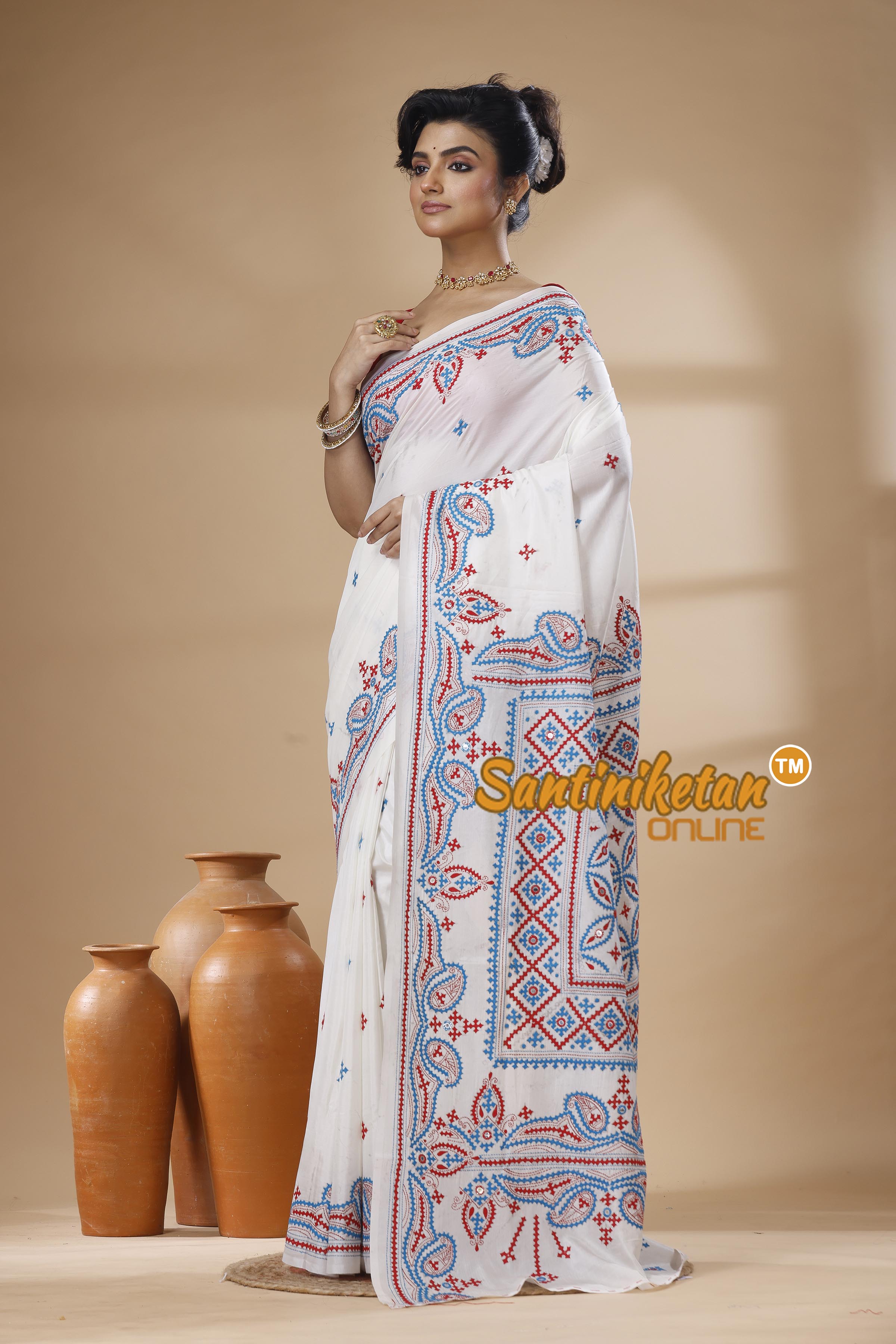 Bangalore Silk Gujrati Stitch Saree