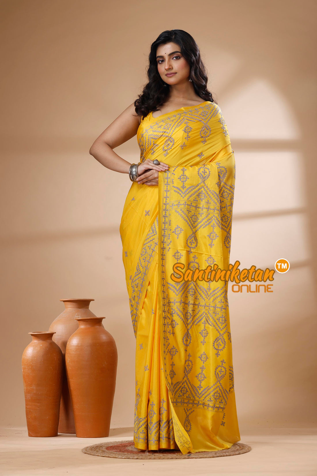 Bangalore Silk Gujrati Stitch Saree SN202625879
