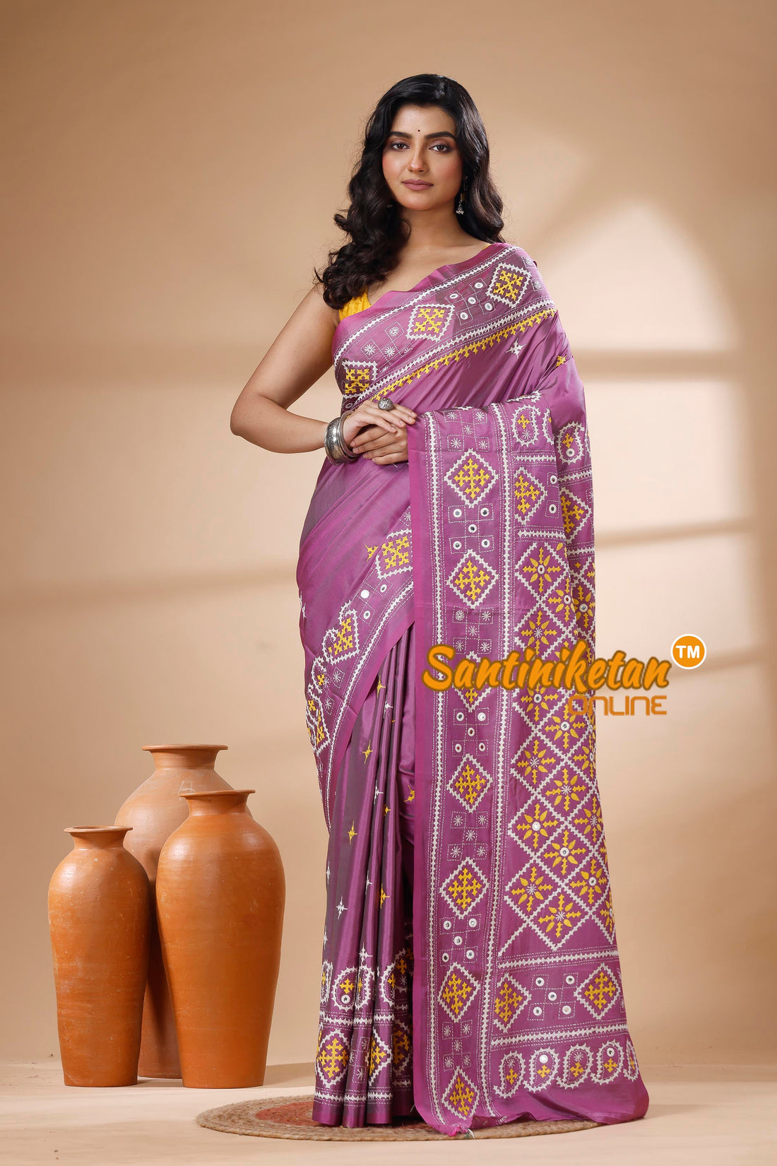 Bangalore Silk Gujrati Stitch Saree SN202625933