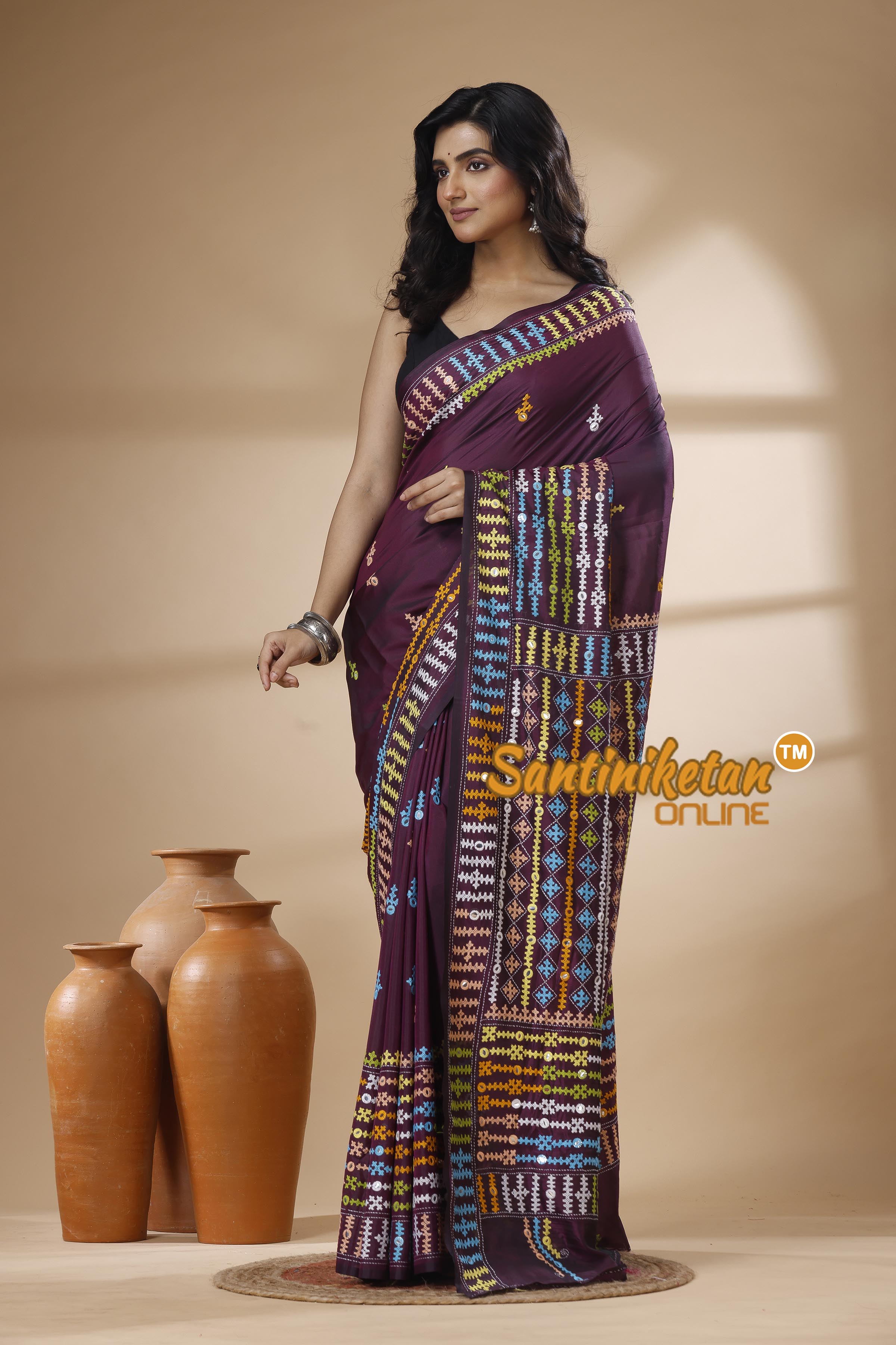 Bangalore Silk Gujrati Stitch Saree SN202625995