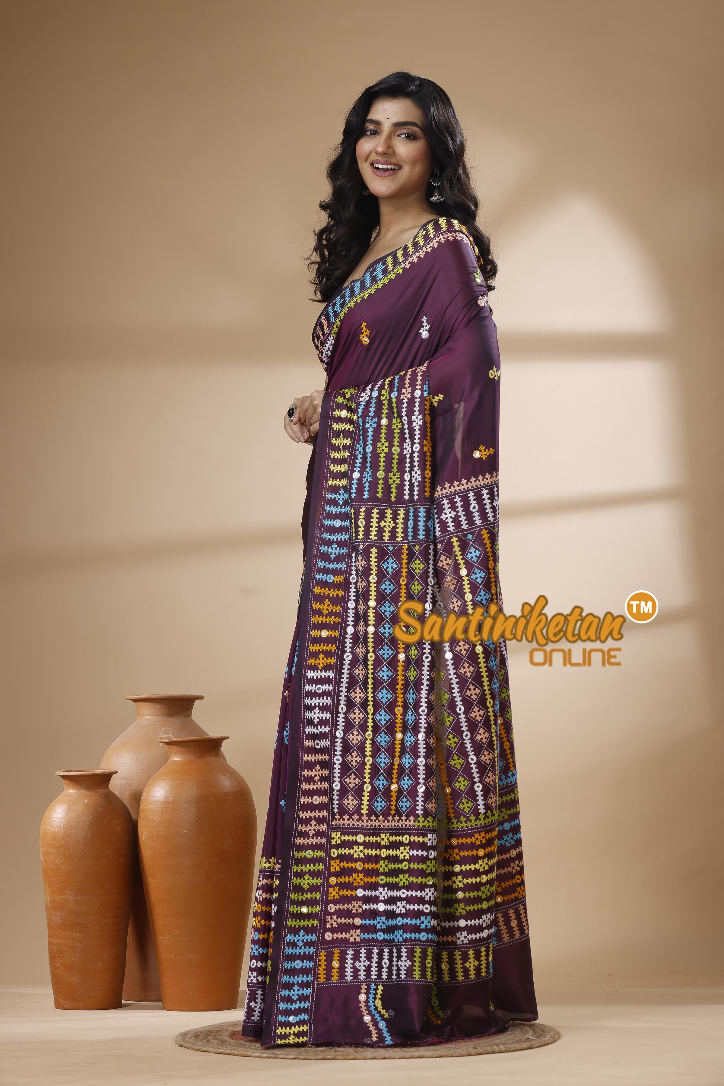 Bangalore Silk Gujrati Stitch Saree SN202625995