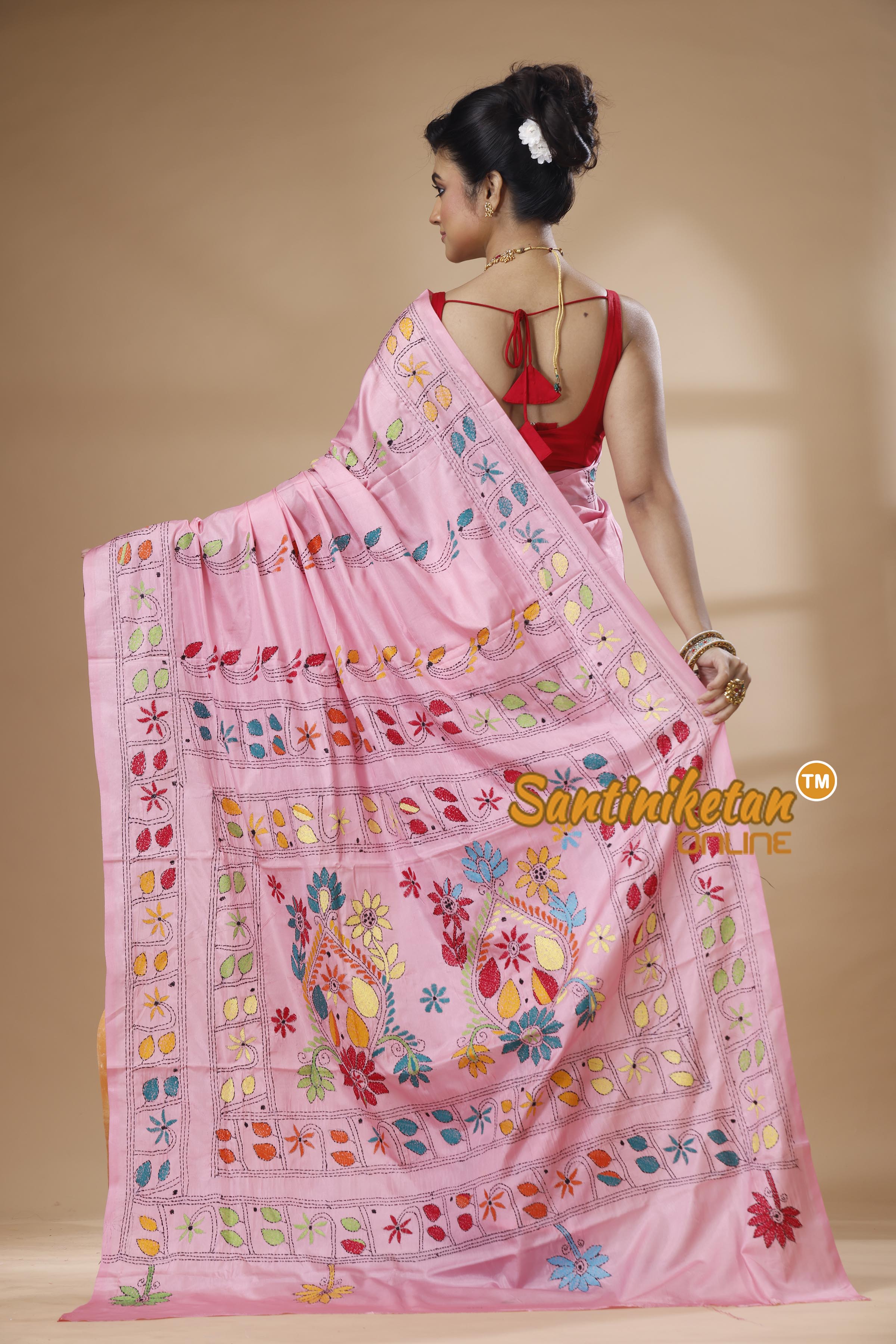 Bangalore Silk Kantha Stitch Saree SN202626024