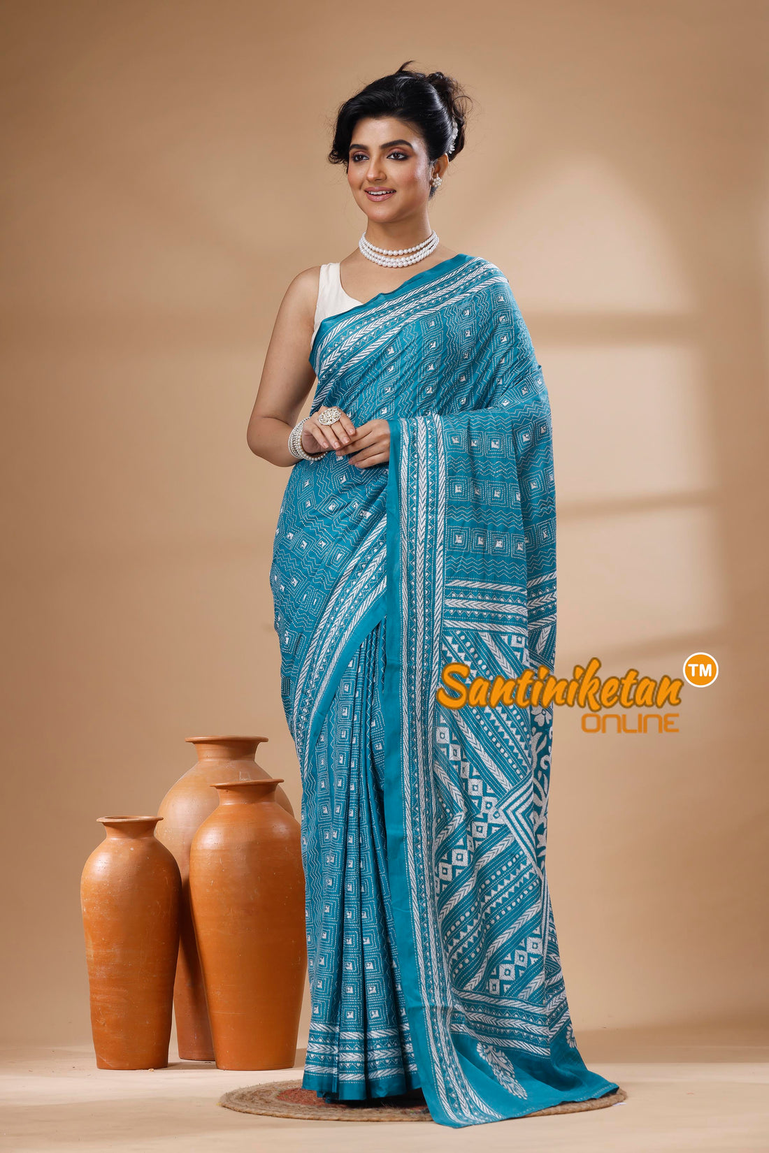 Bangalore Silk Kantha Stitch Saree SN202626054