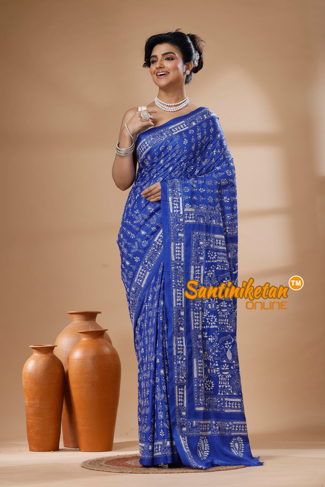 Bangalore Silk Kantha Stitch Saree SN202626060