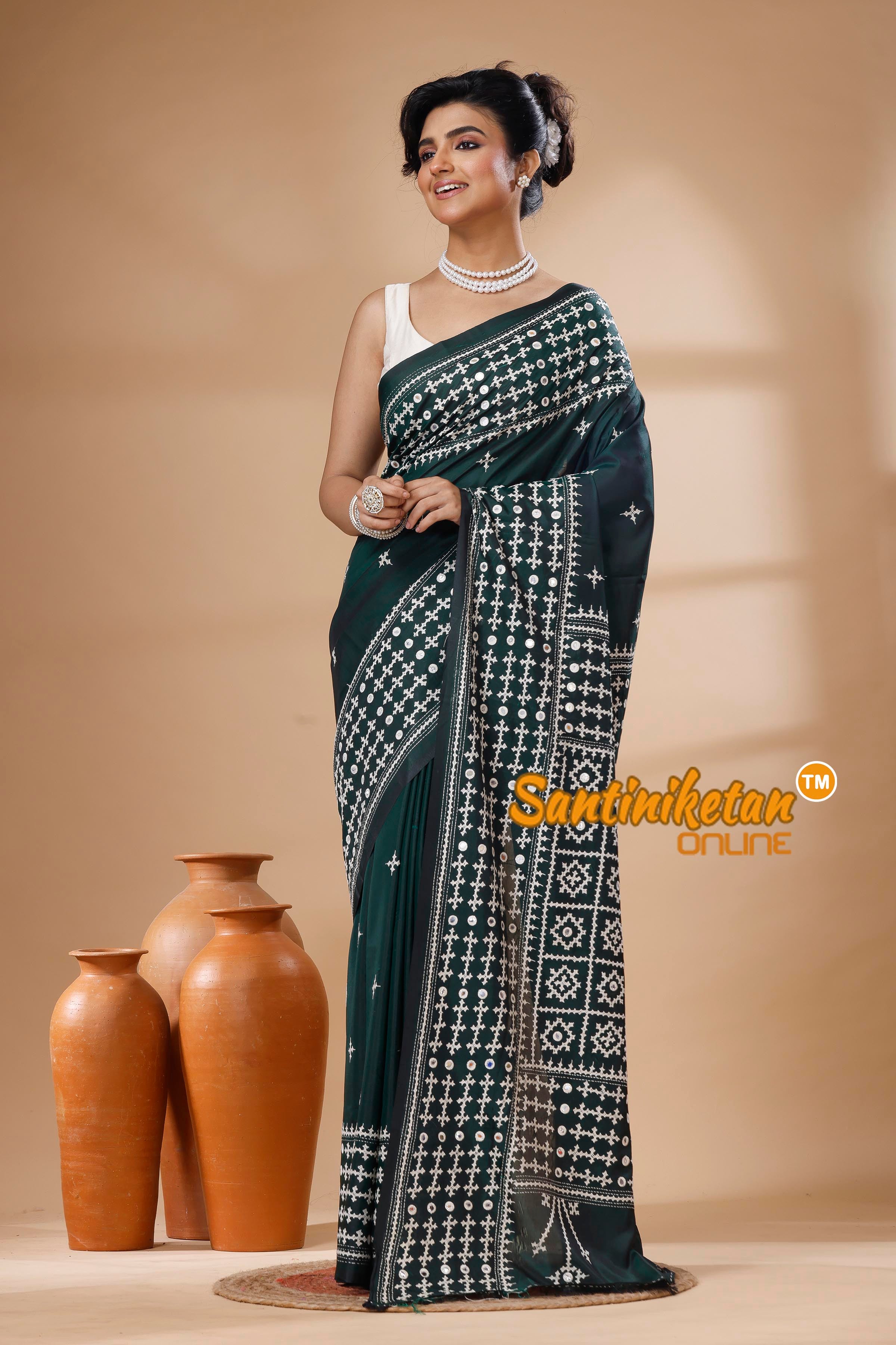 Bangalore Silk Gujrati Stitch Saree SN202626174