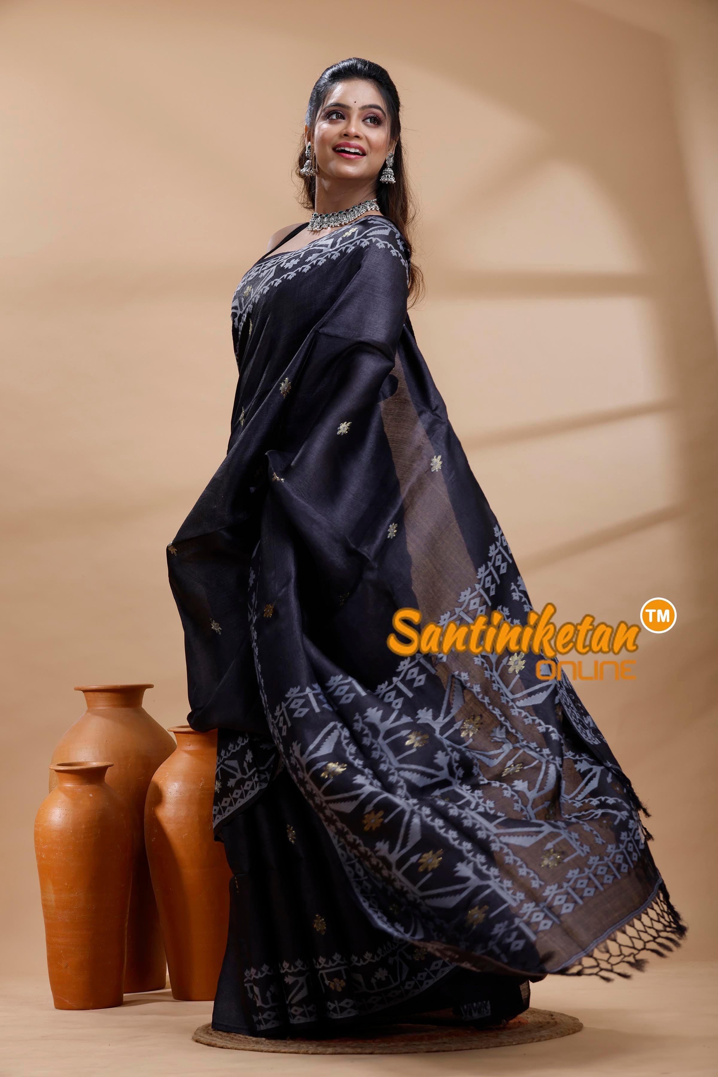 Pure Tussar Jamdani Saree