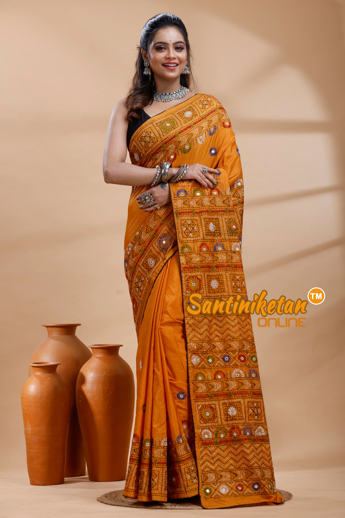 Bangalore Silk Lambani Stitch Saree