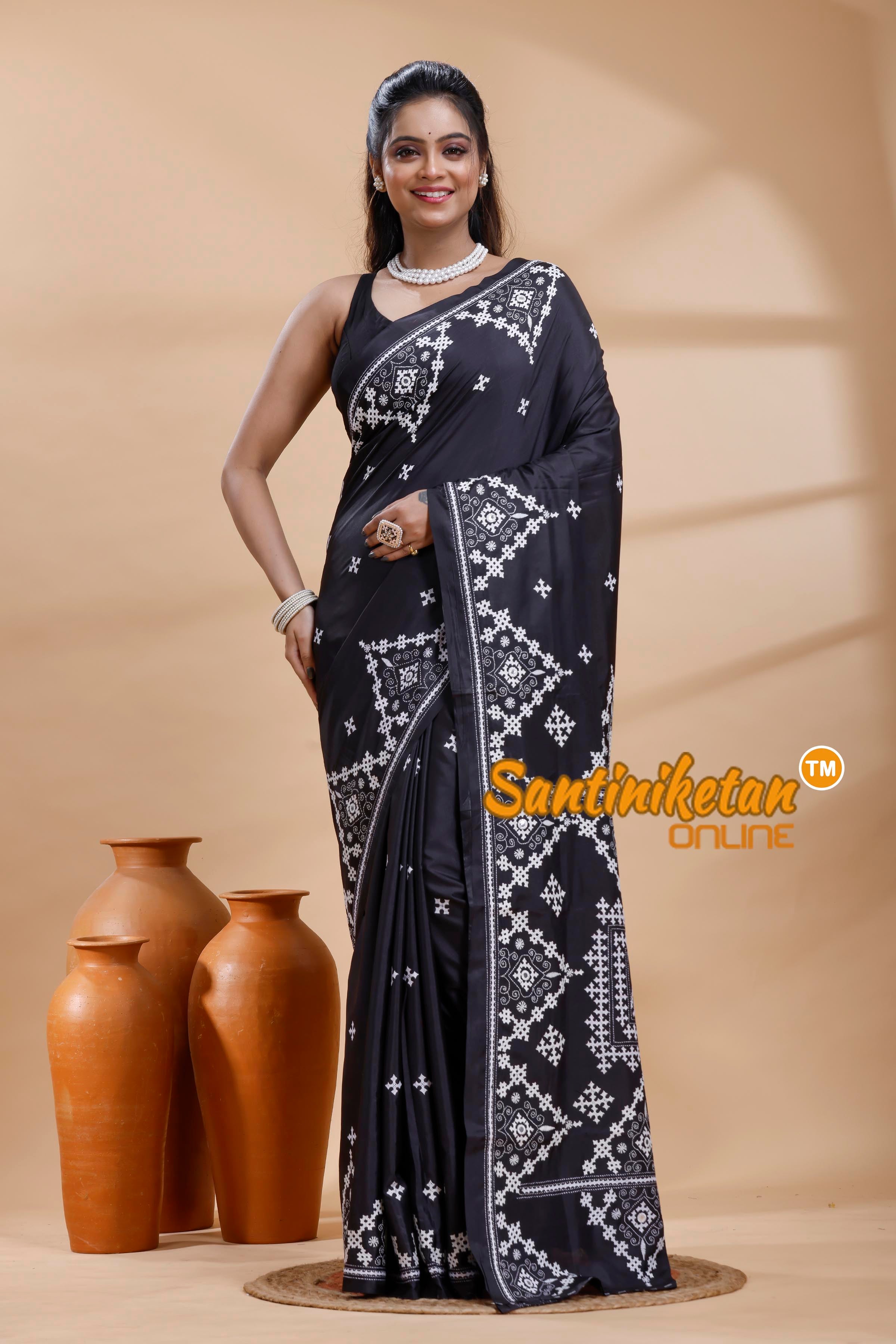 Bangalore Silk Gujrati Stitch Saree