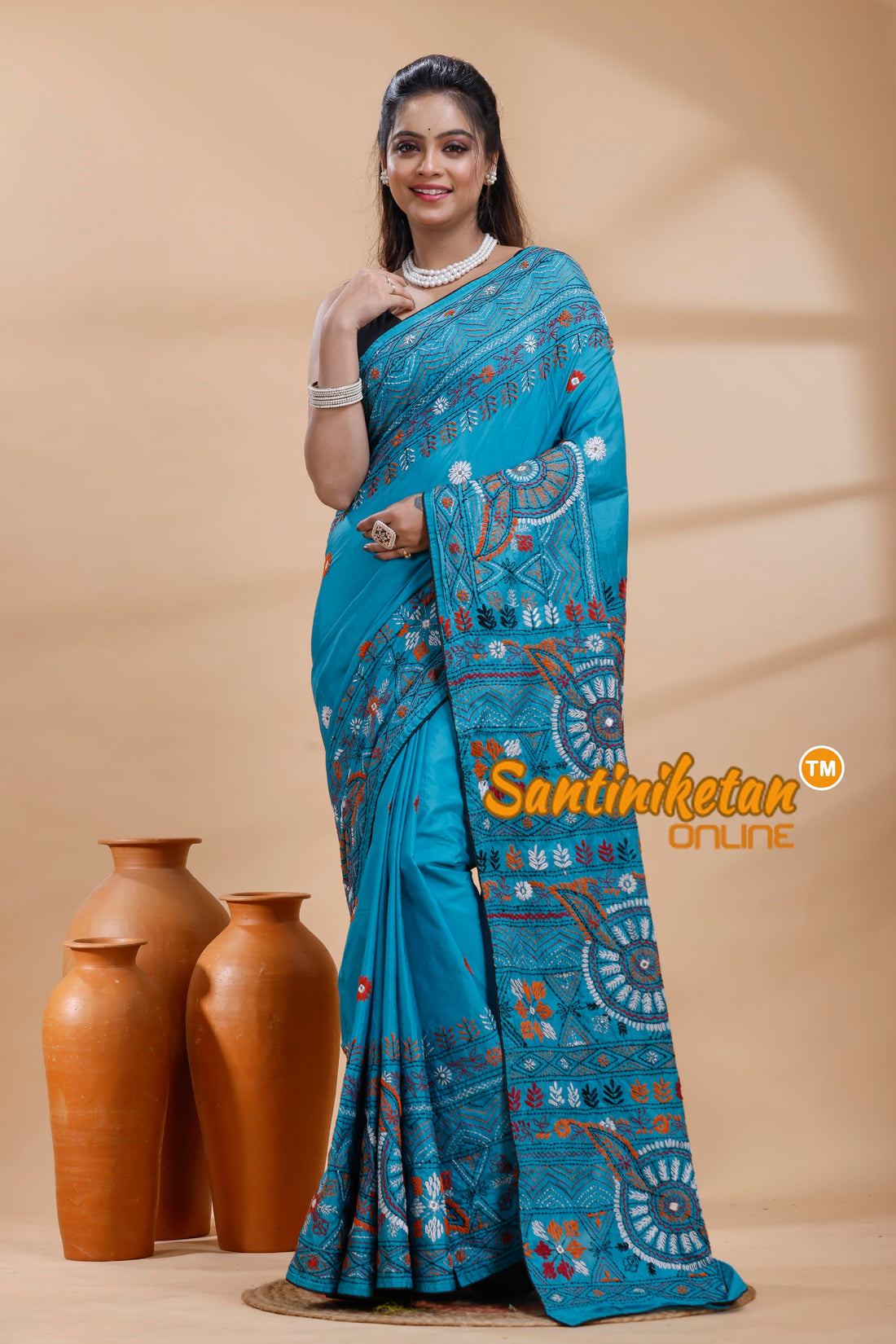 Bangalore Silk Lambani Stitch Saree