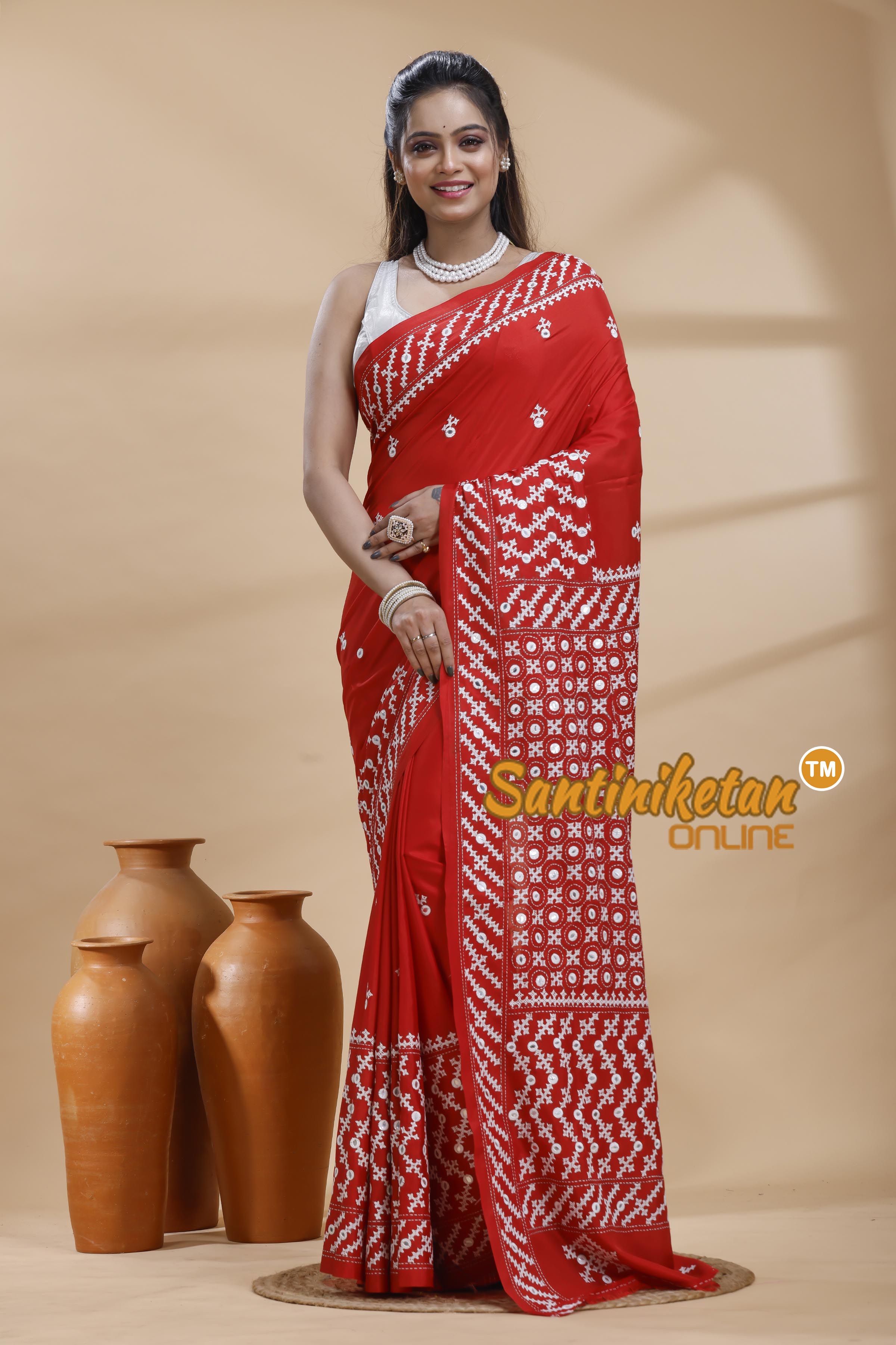 Bangalore Silk Gujrati Stitch Saree