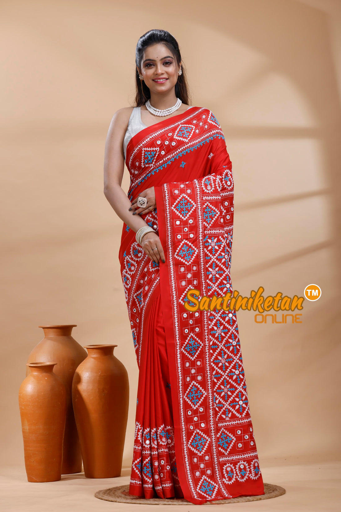 Bangalore Silk Gujrati Stitch Saree