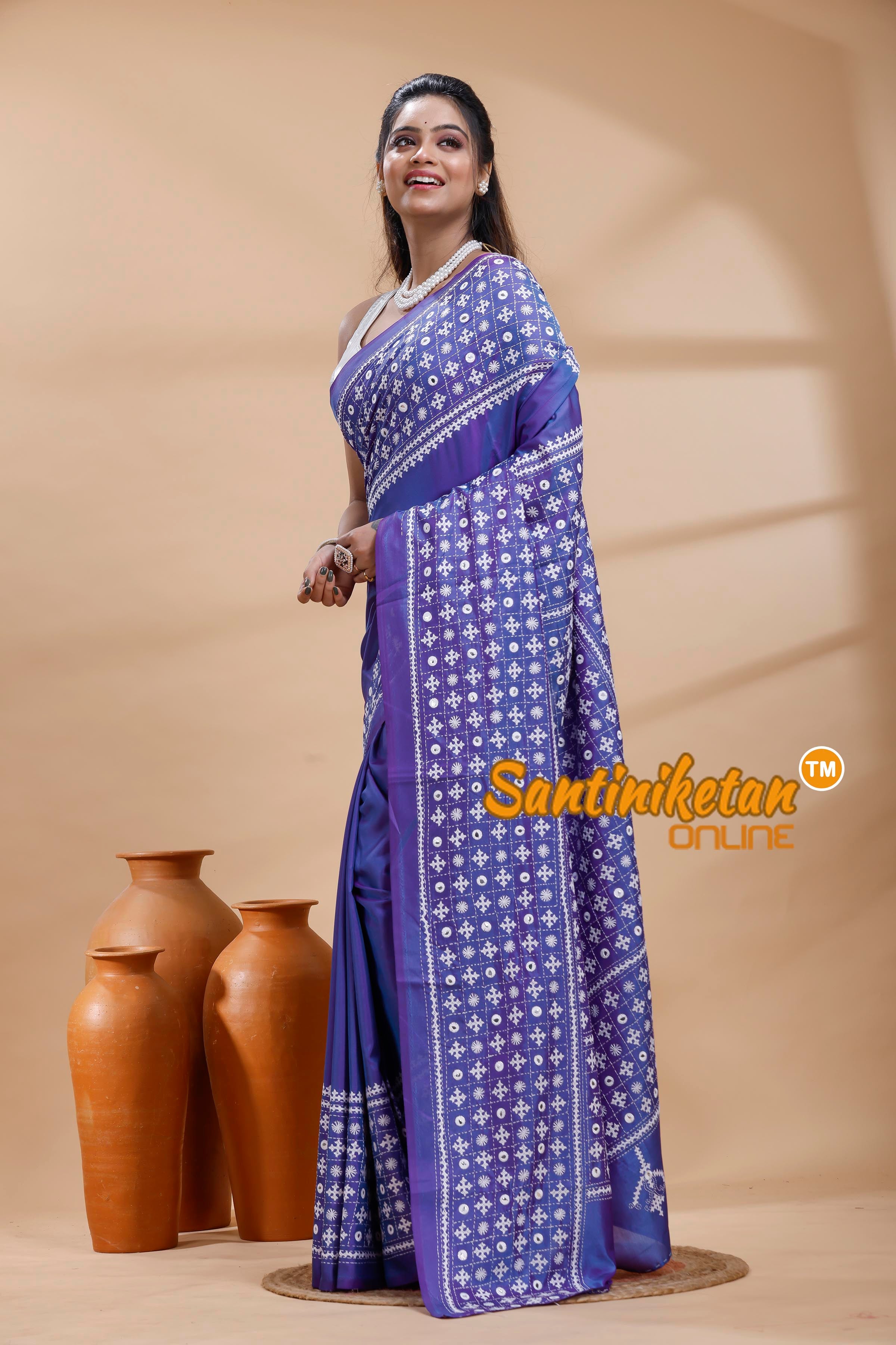 Bangalore Silk Gujrati Stitch Saree