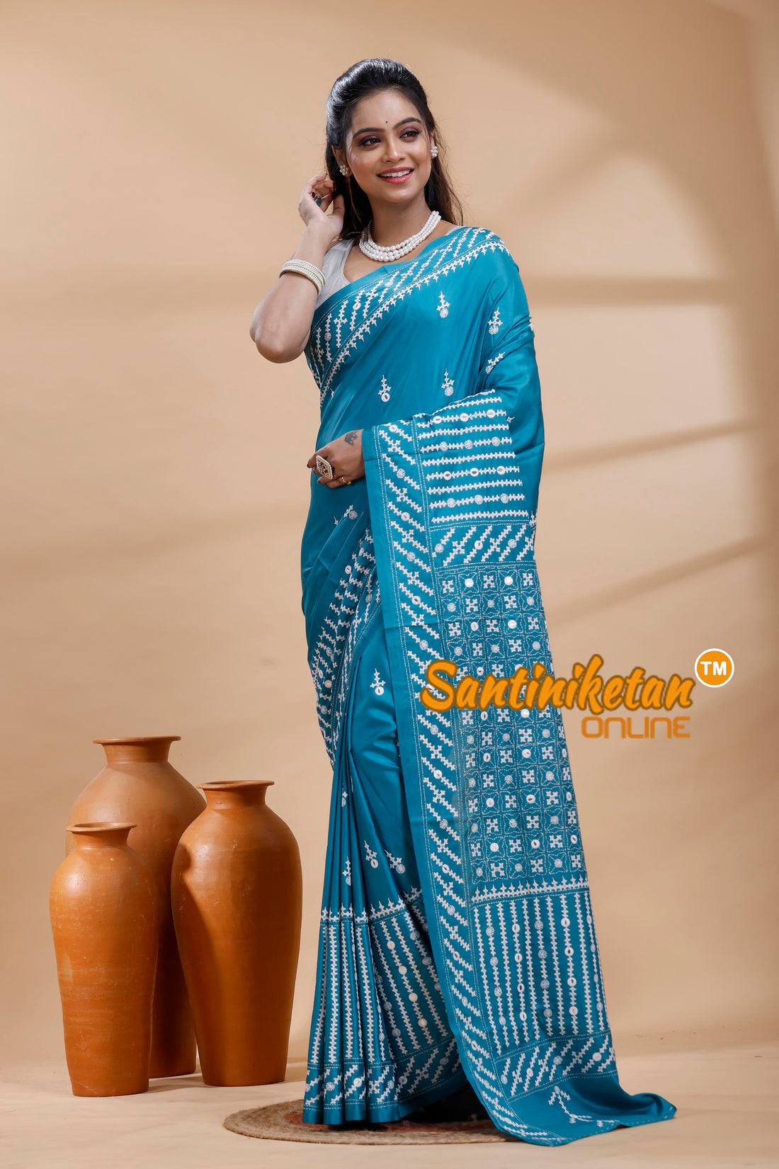 Bangalore Silk Gujrati Stitch Saree