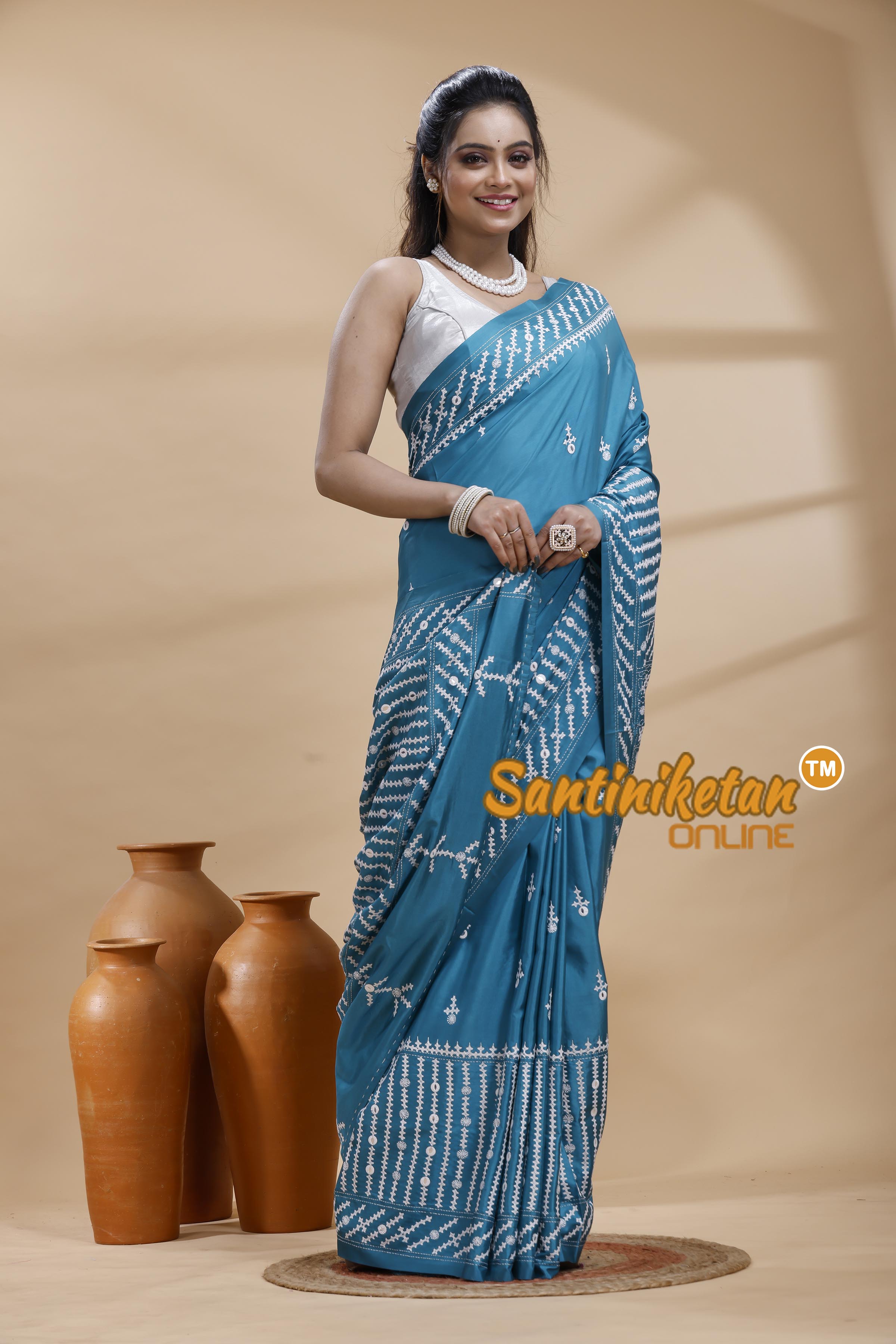Bangalore Silk Gujrati Stitch Saree