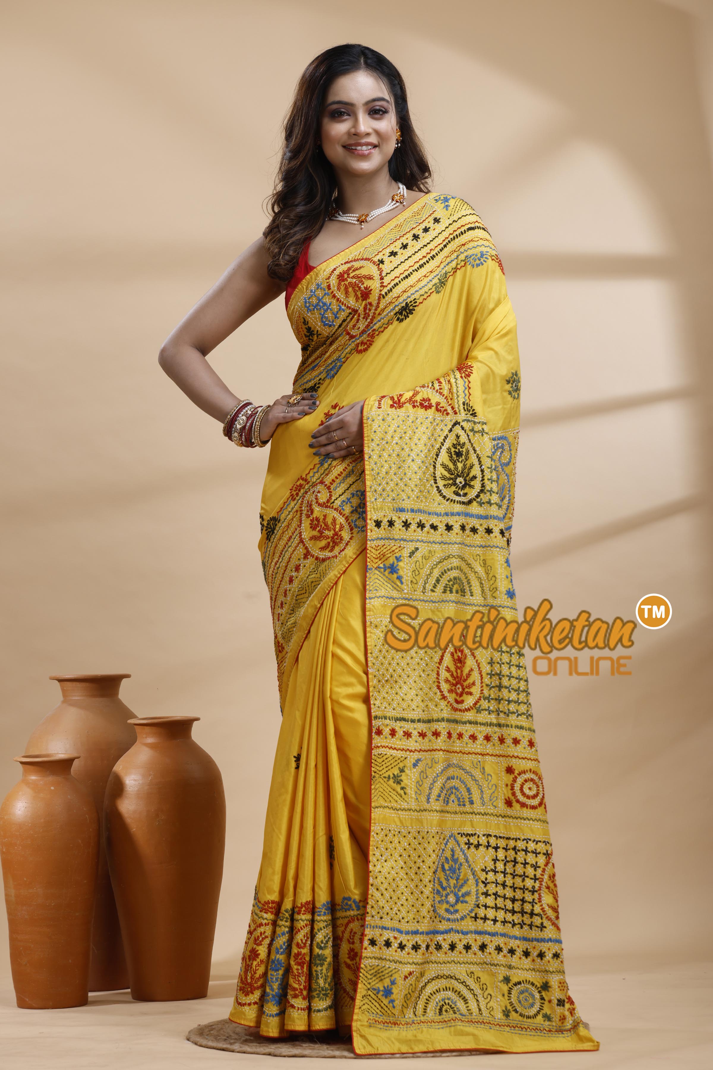 Bangalore Silk Lambani Stitch Saree