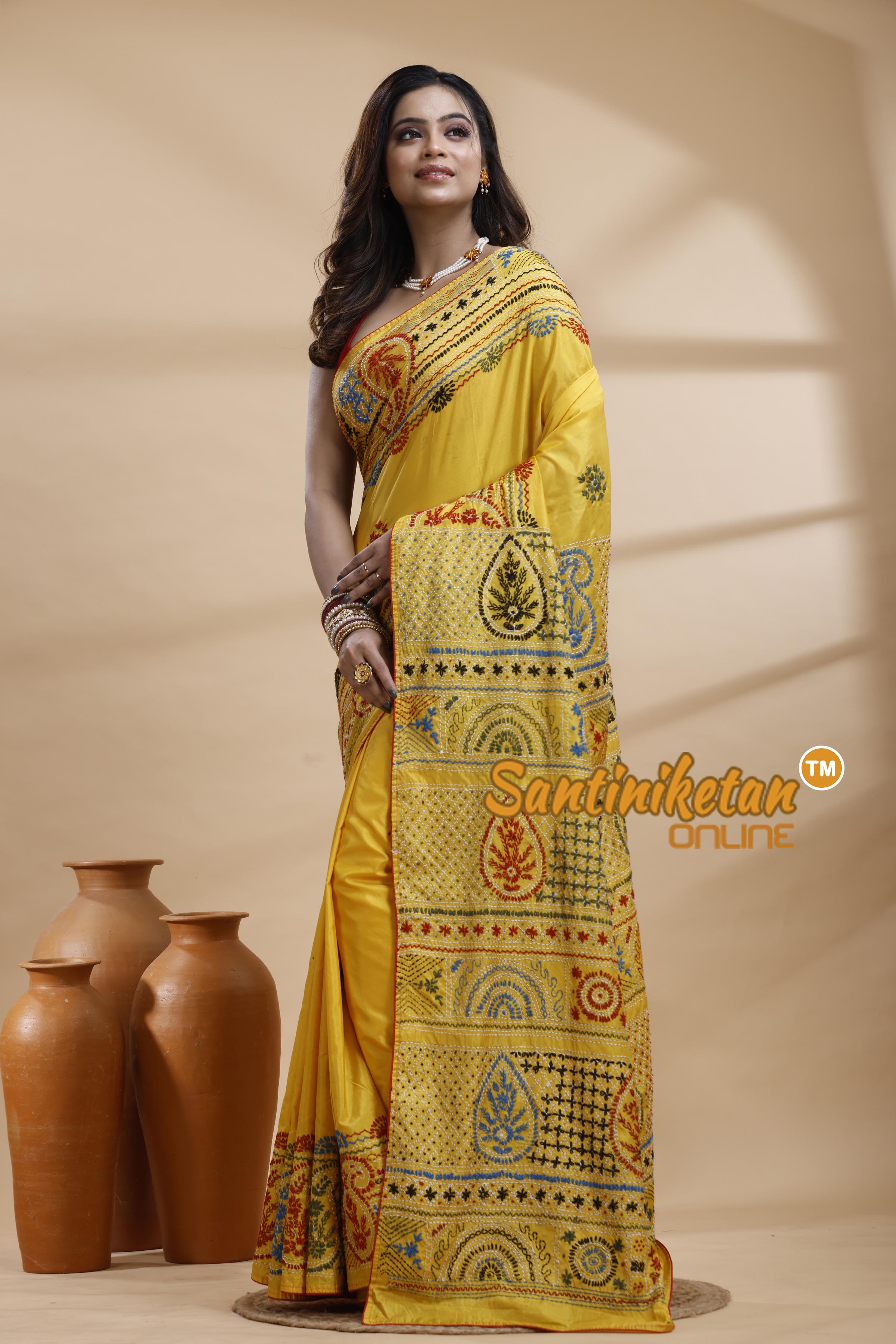 Bangalore Silk Lambani Stitch Saree