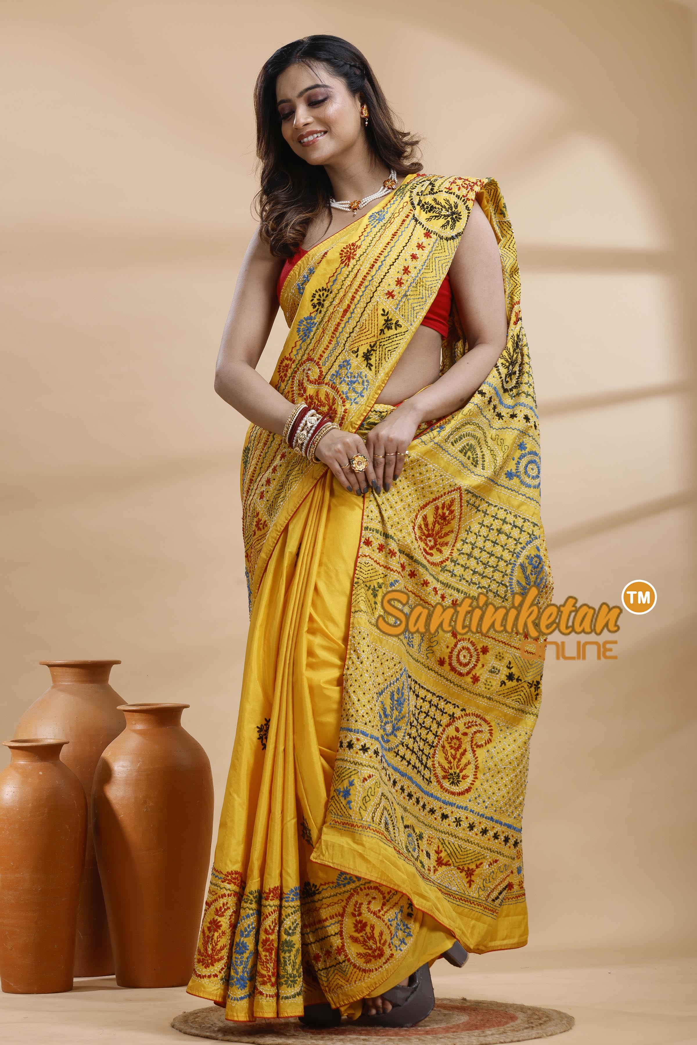 Bangalore Silk Lambani Stitch Saree
