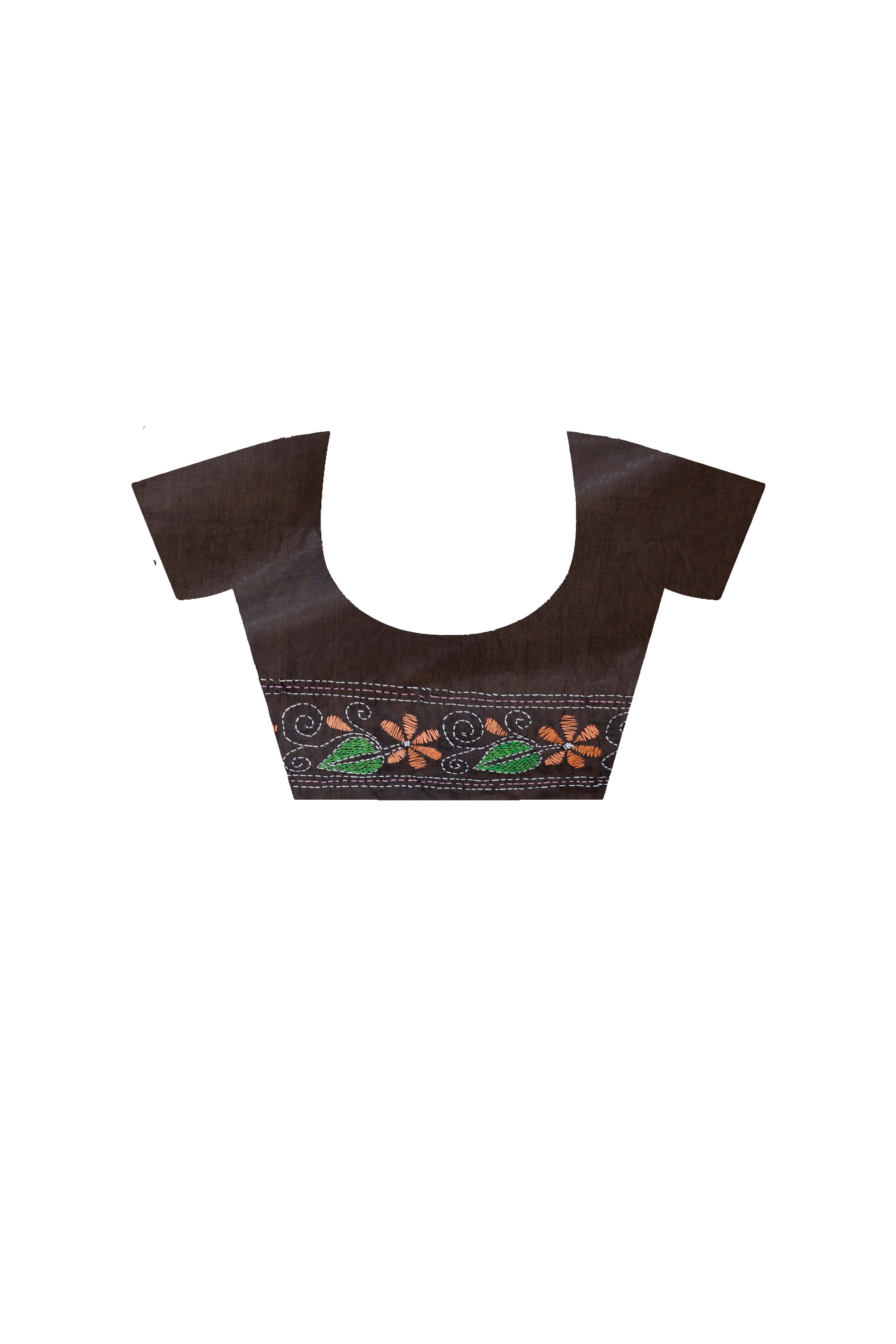 Bangalore Silk Kantha Stitch Saree