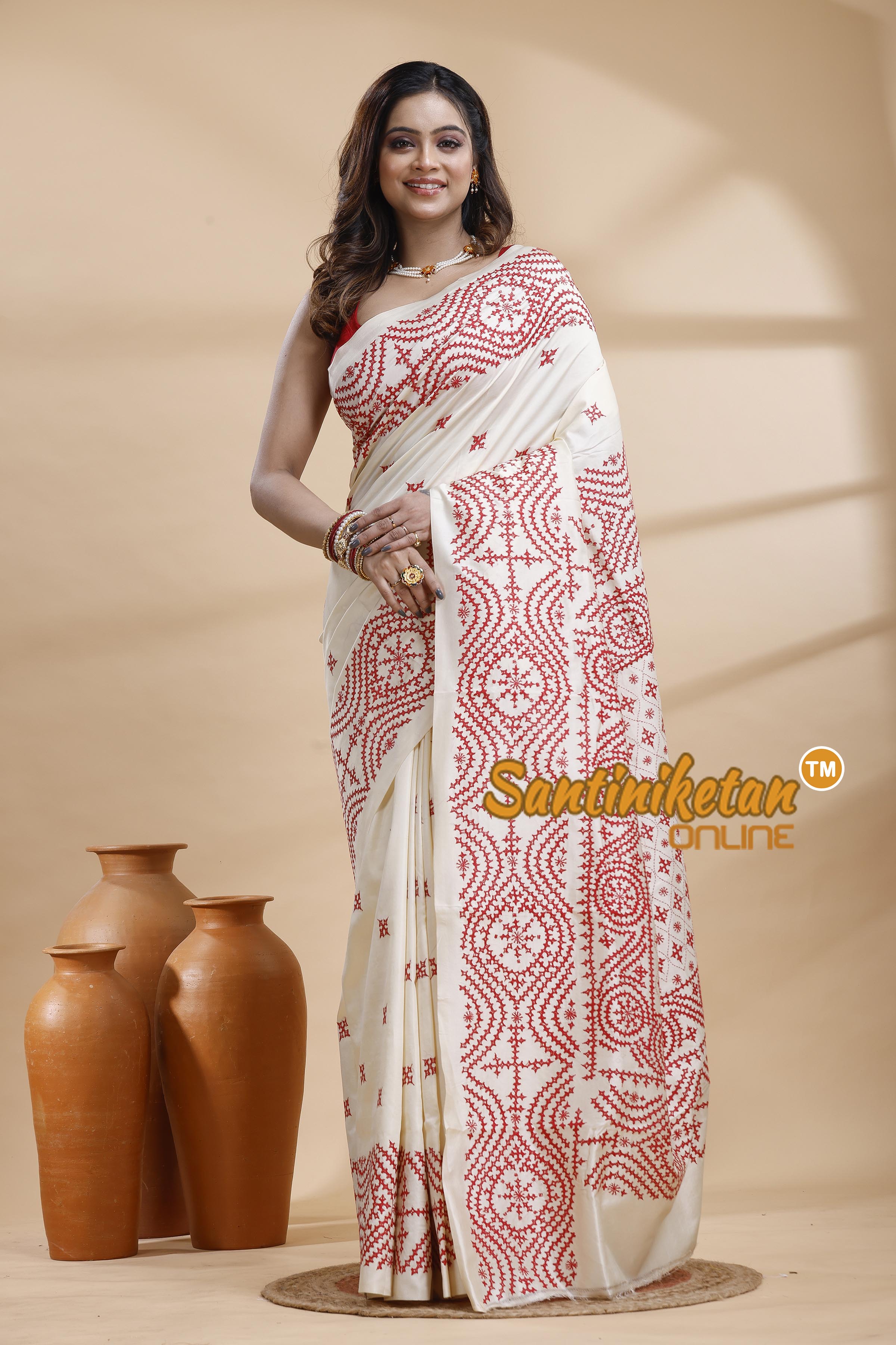 Tussar Silk Gujrati Stitch Saree