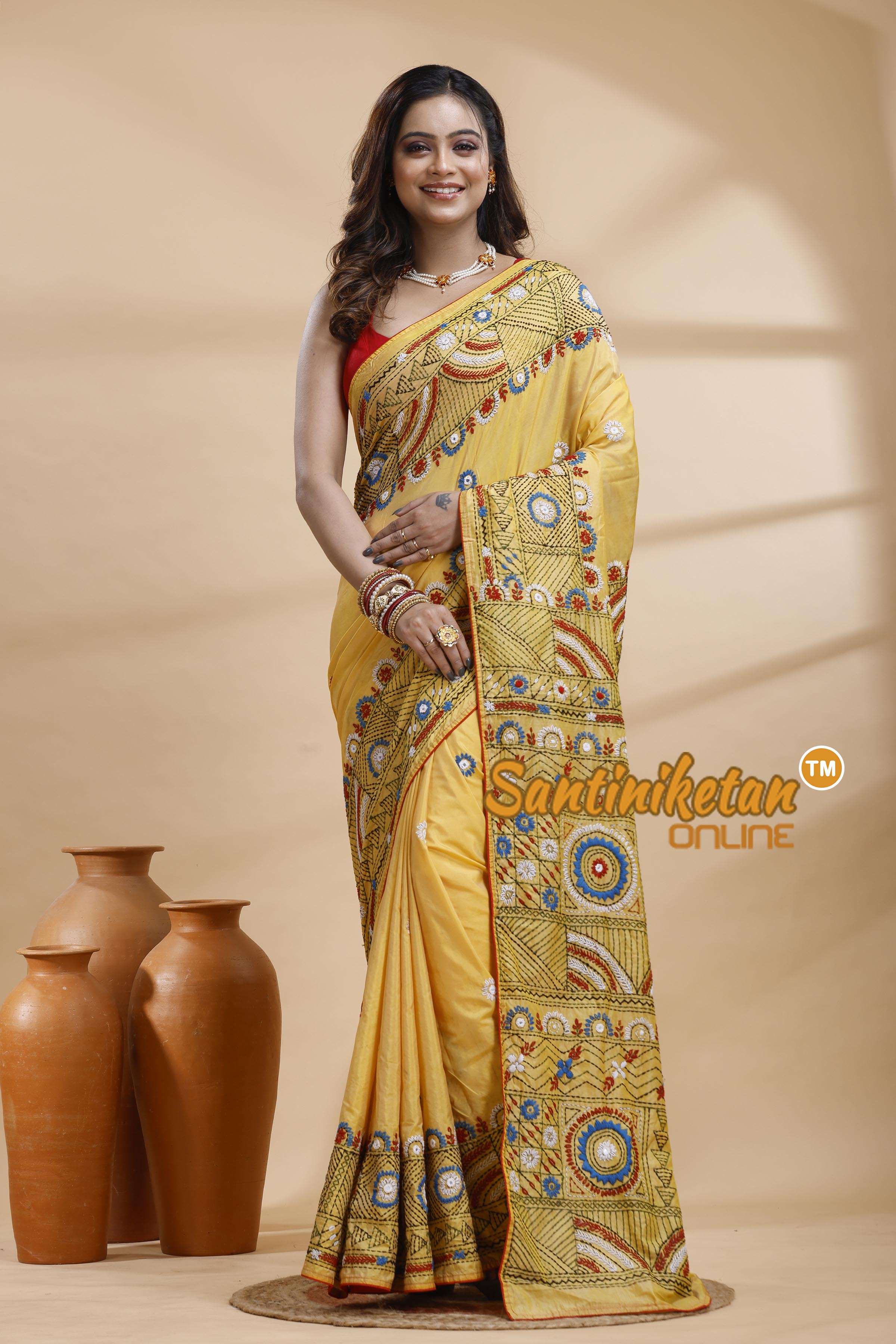 Bangalore Silk Lambani Stitch Saree