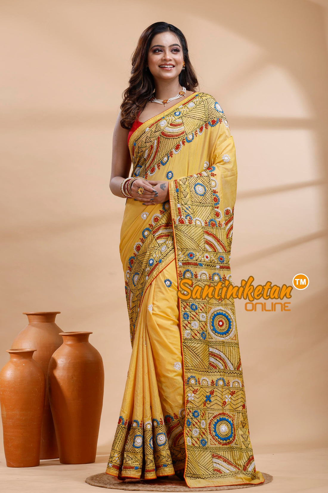 Bangalore Silk Lambani Stitch Saree