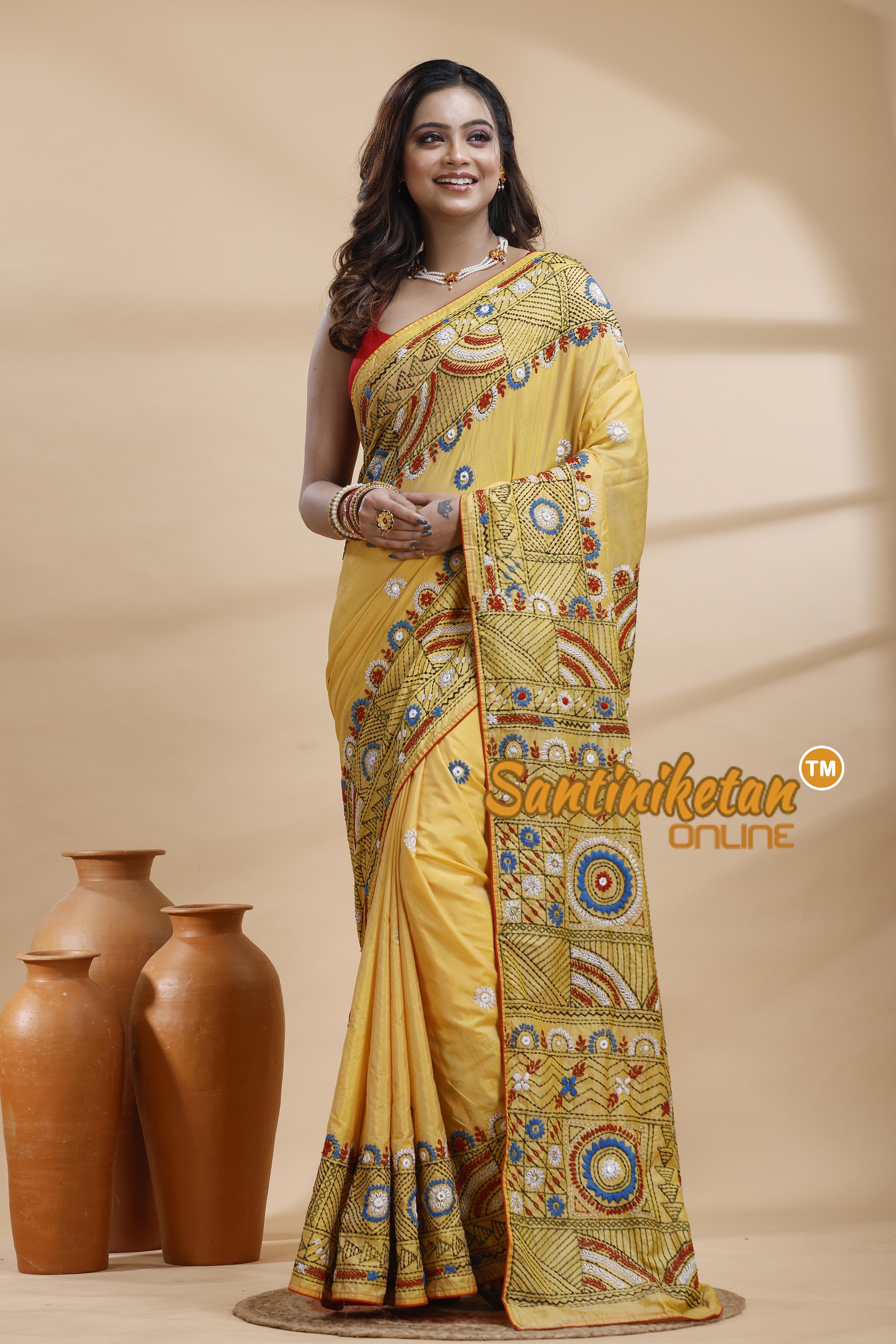 Bangalore Silk Lambani Stitch Saree