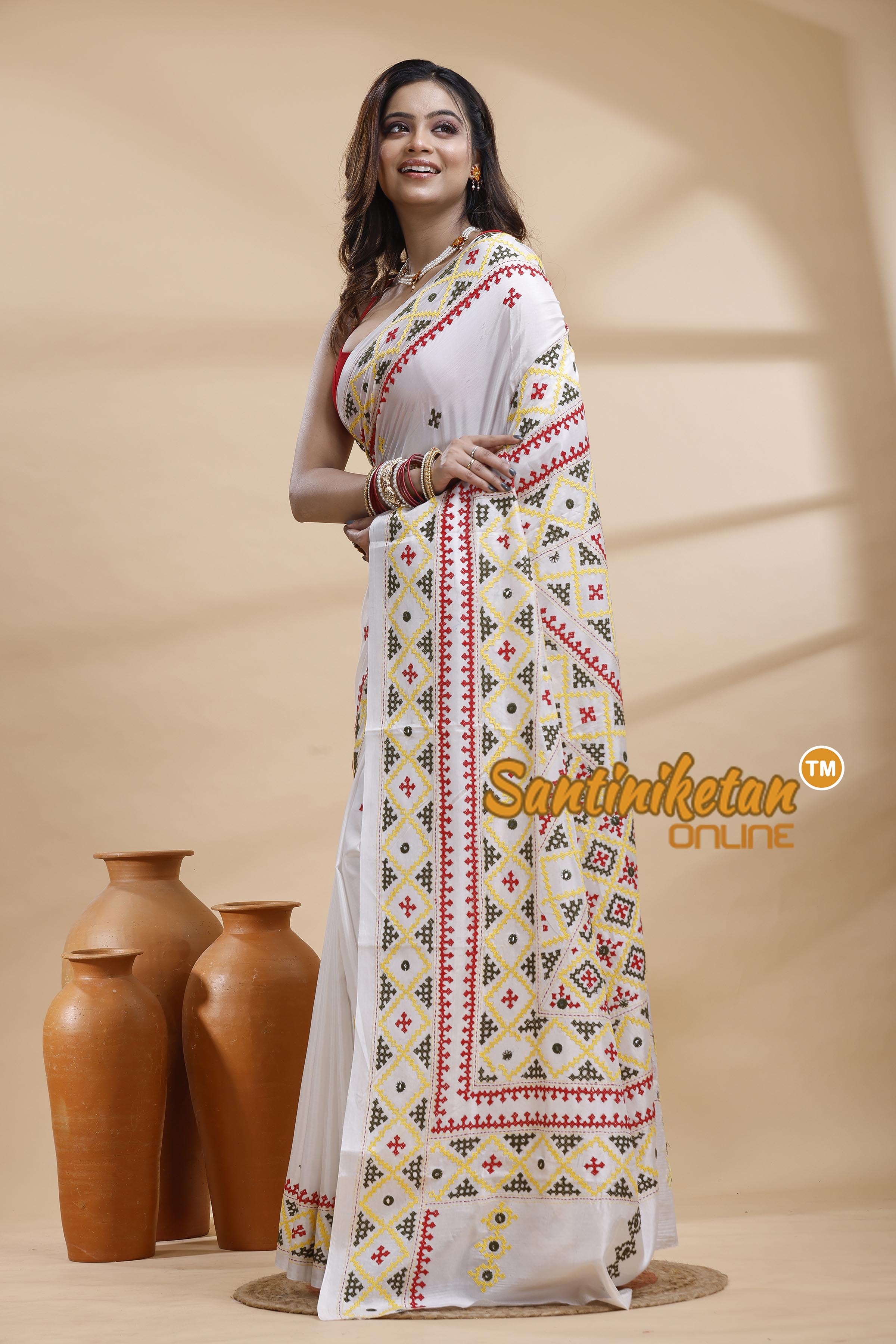 Bangalore Silk Gujrati Stitch Saree