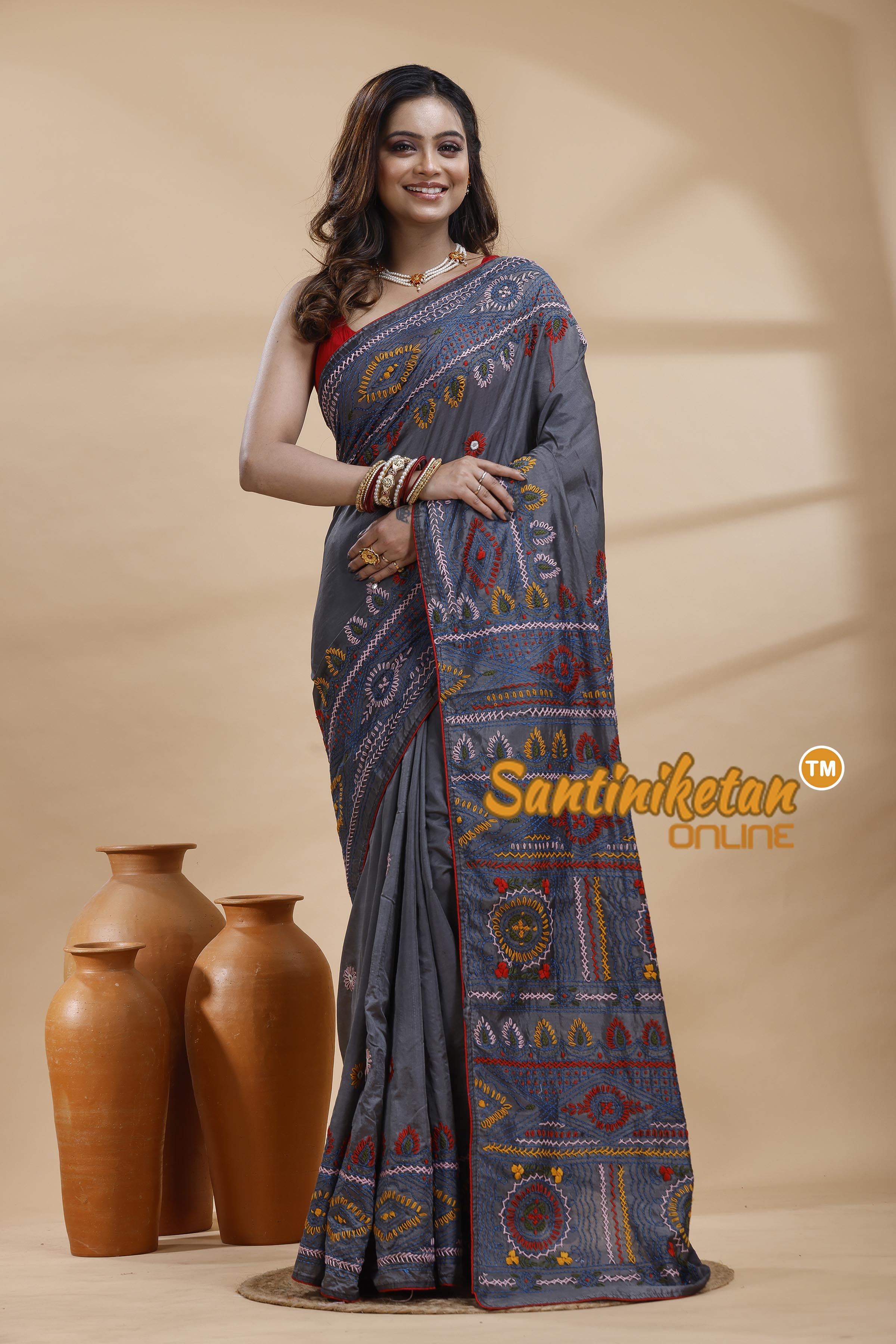 Bangalore Silk Lambani Stitch Saree
