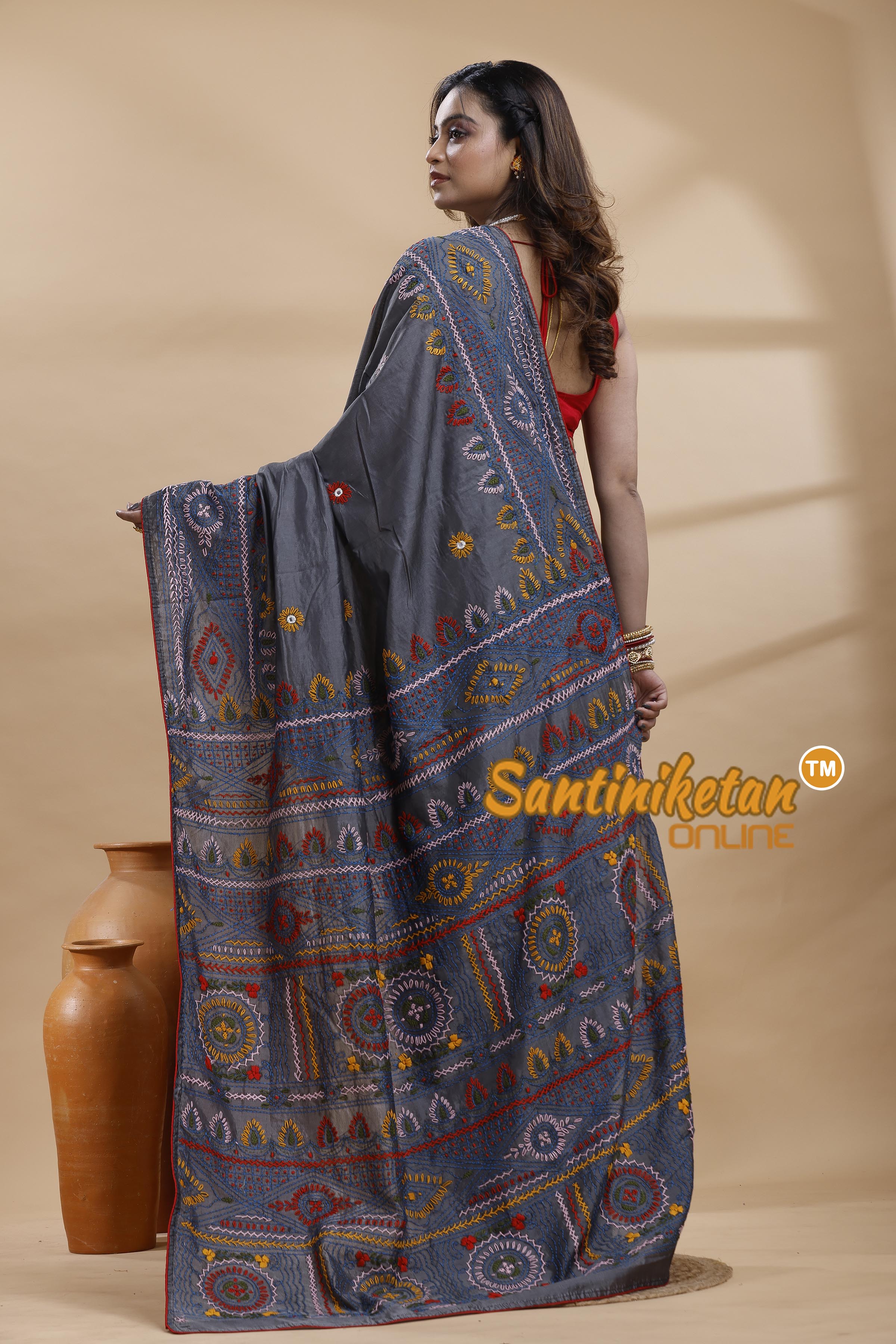 Bangalore Silk Lambani Stitch Saree