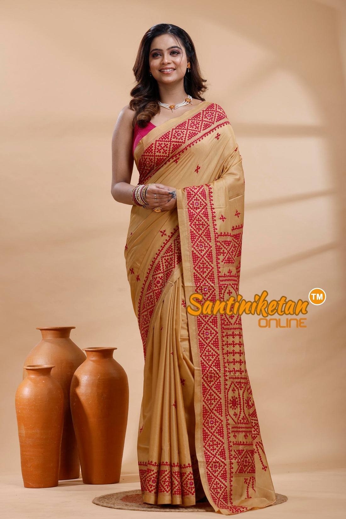 Bangalore Silk Gujrati Stitch Saree