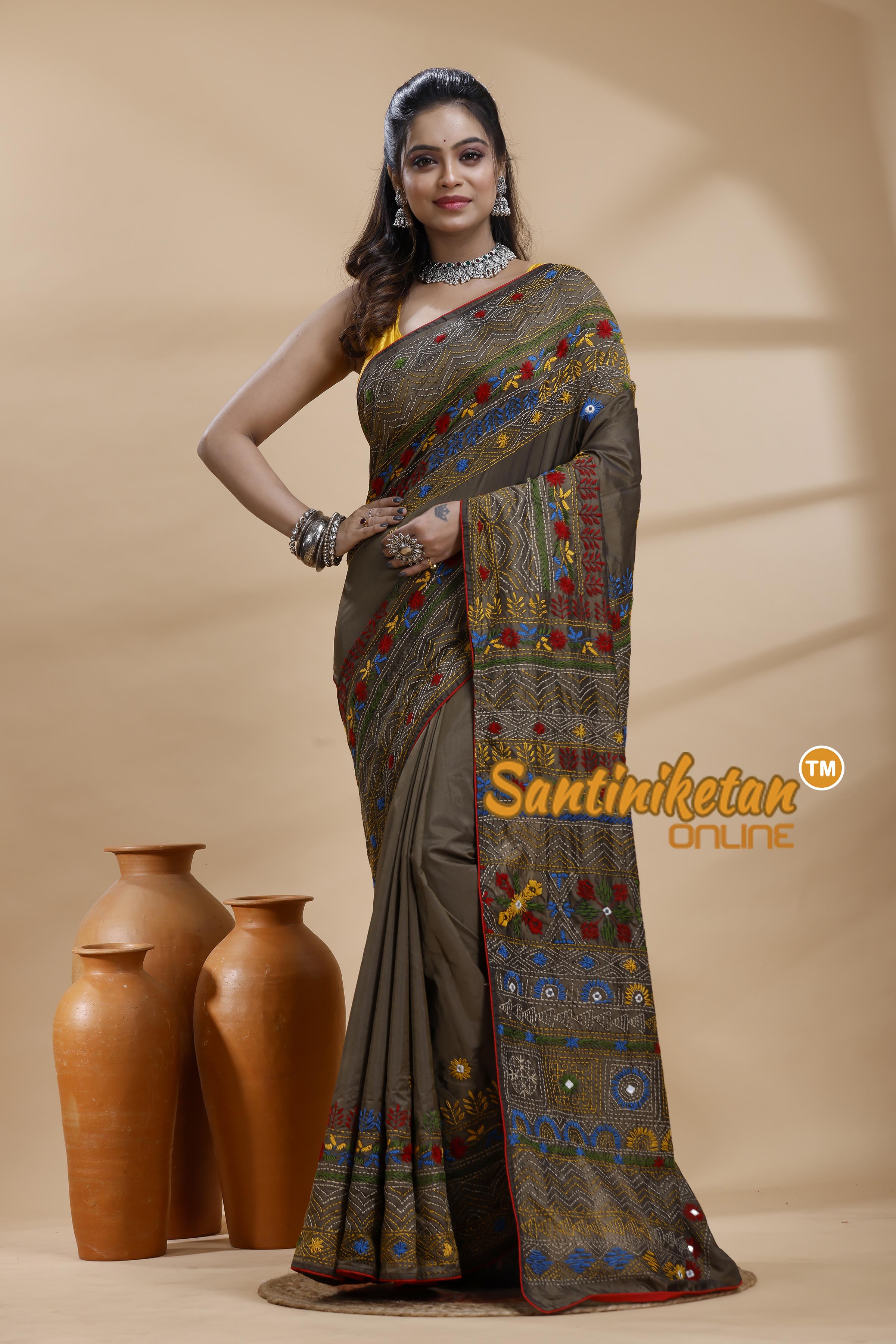 Bangalore Silk Lambani Stitch Saree