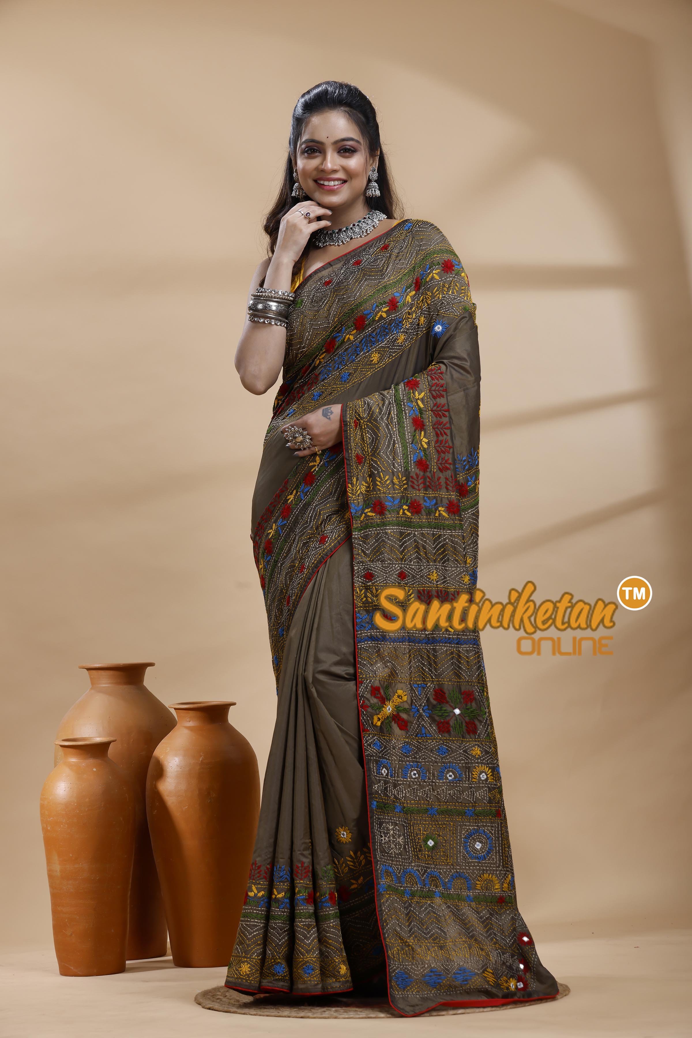Bangalore Silk Lambani Stitch Saree