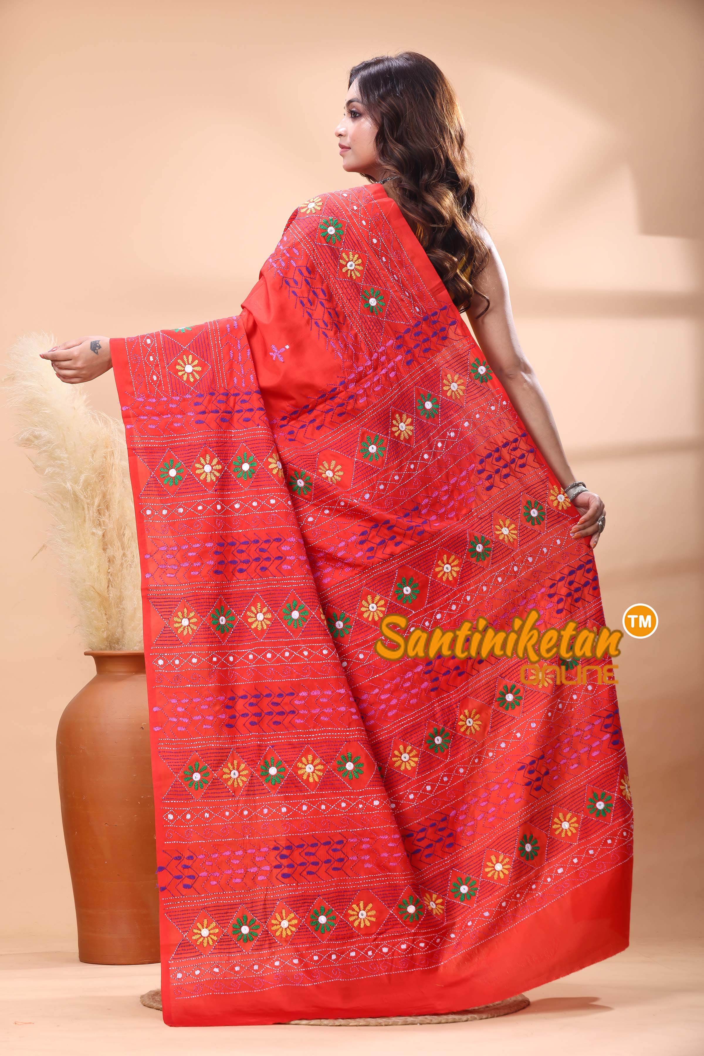 Bangalore Silk Lambani Stitch Saree