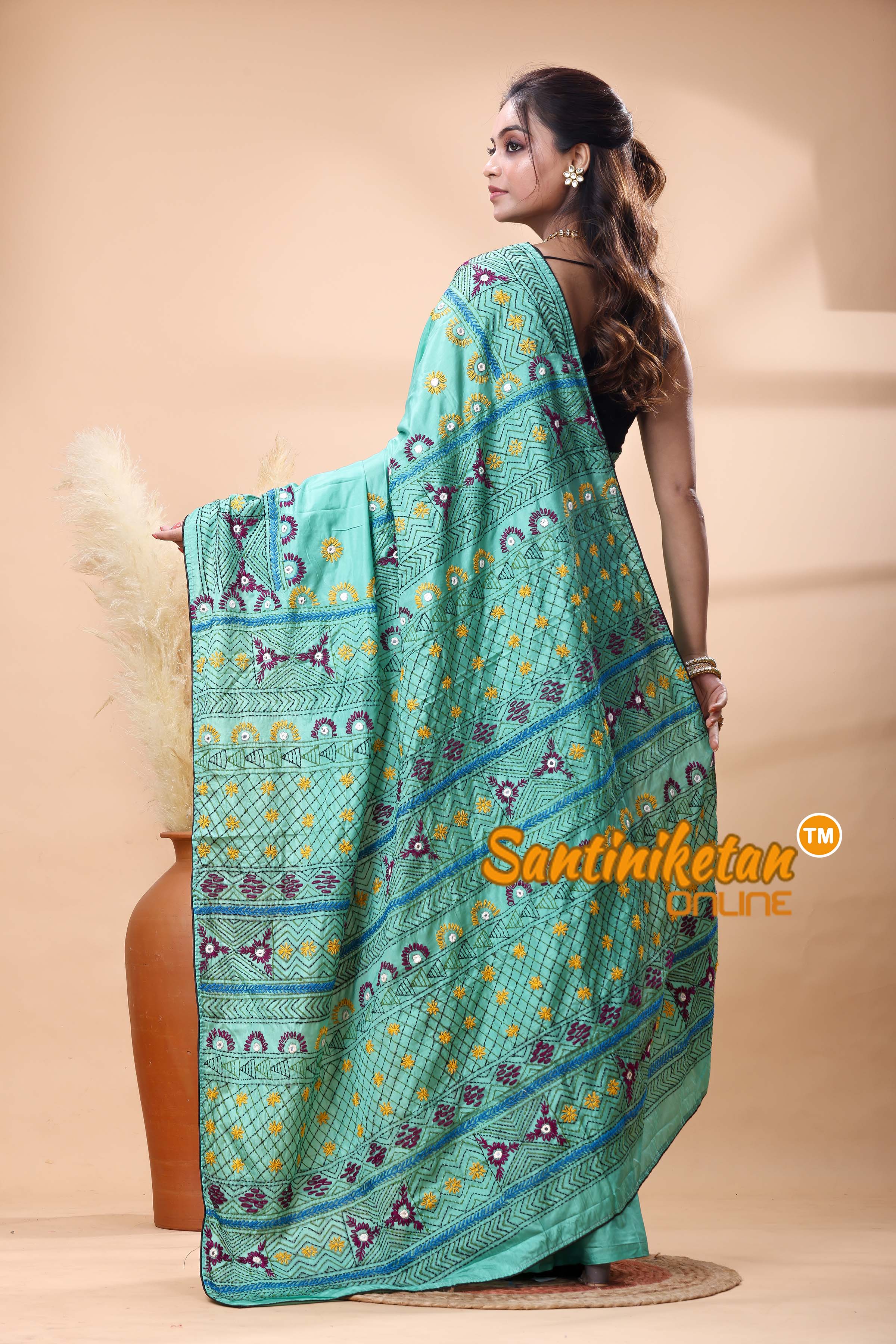 Bangalore Silk Lambani Stitch Saree