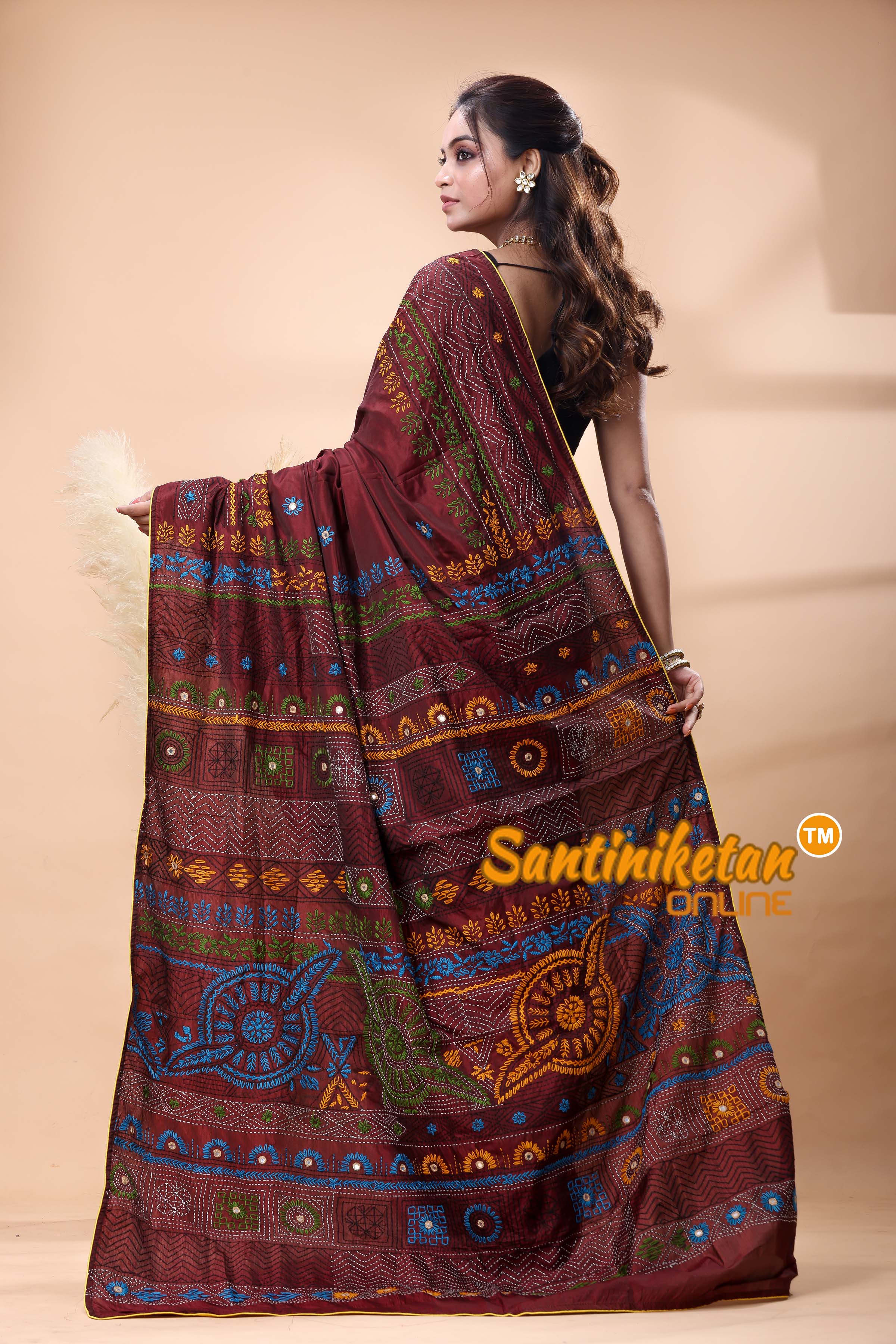 Bangalore Silk Lambani Stitch Saree