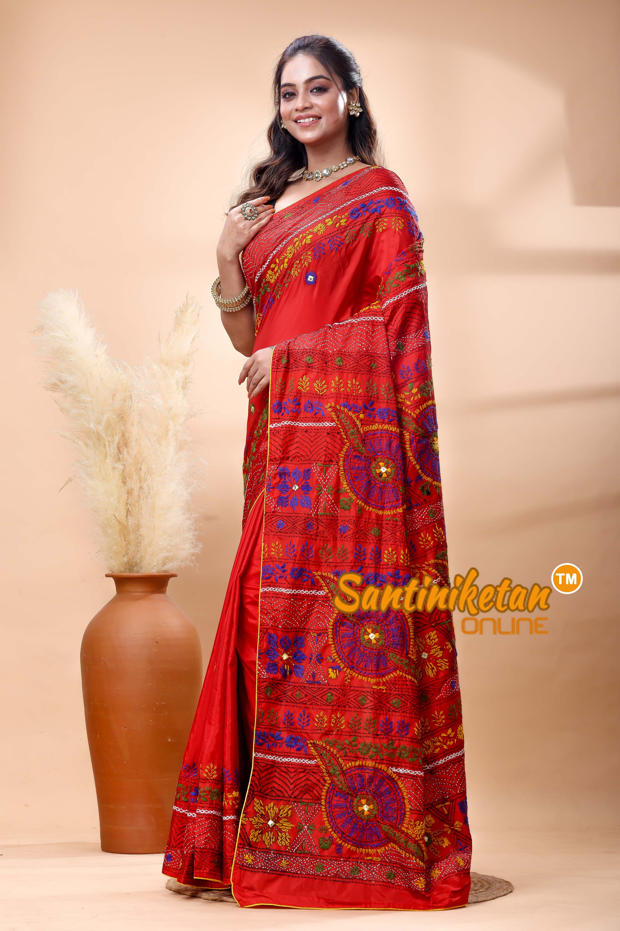 Bangalore Silk Lambani Stitch Saree