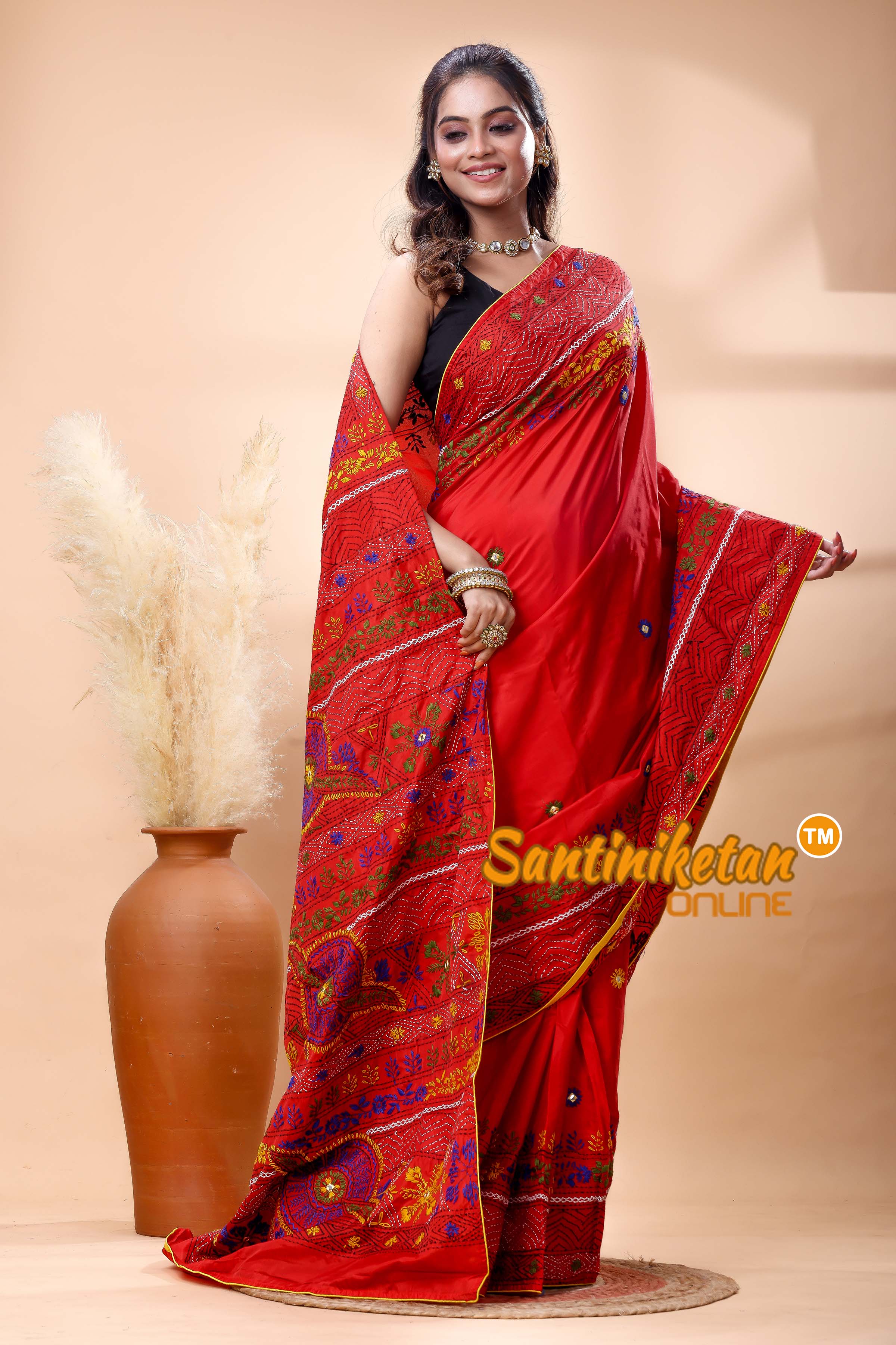 Bangalore Silk Lambani Stitch Saree