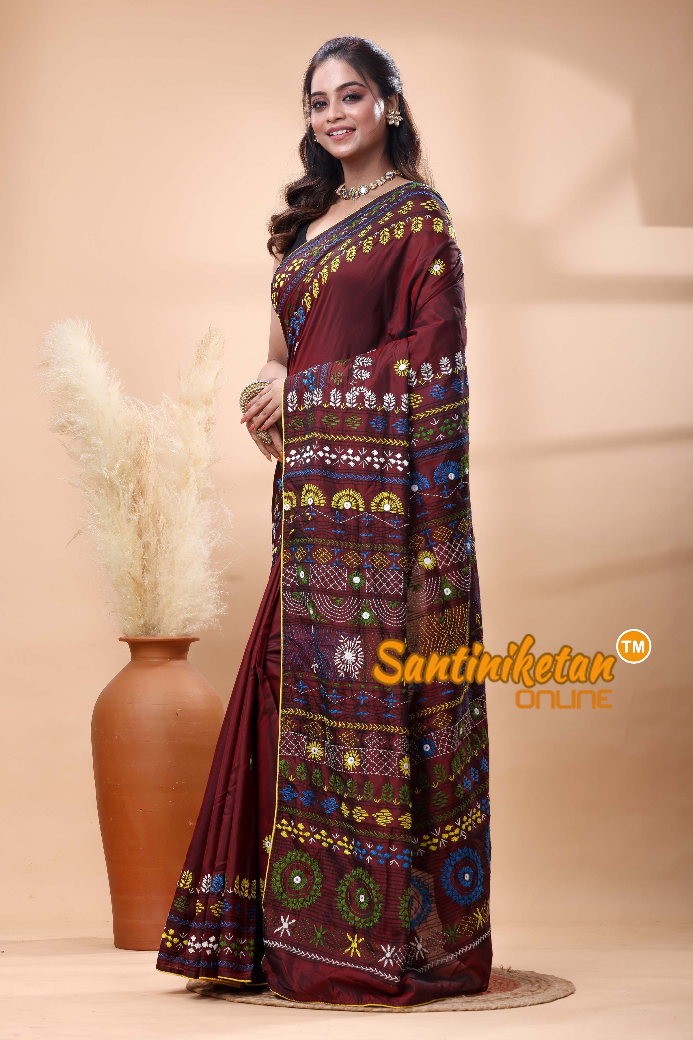 Bangalore Silk Lambani Stitch Saree